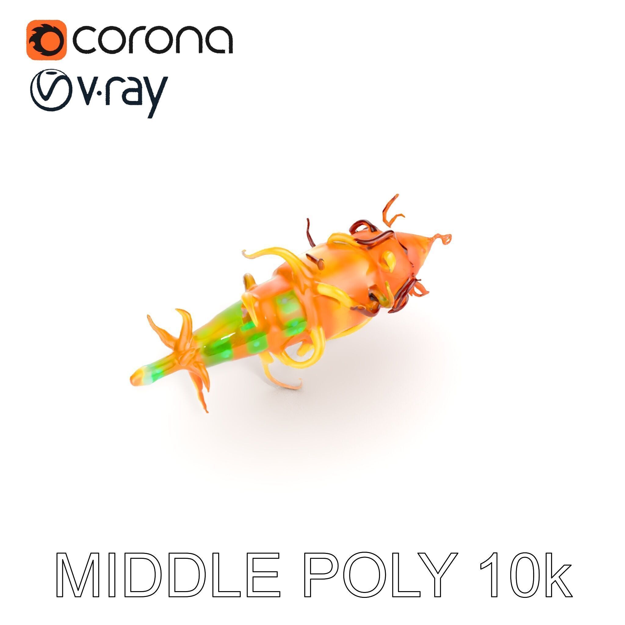 Alien Organism D Model Pack with Vivid Colors Low-poly 3D model_30