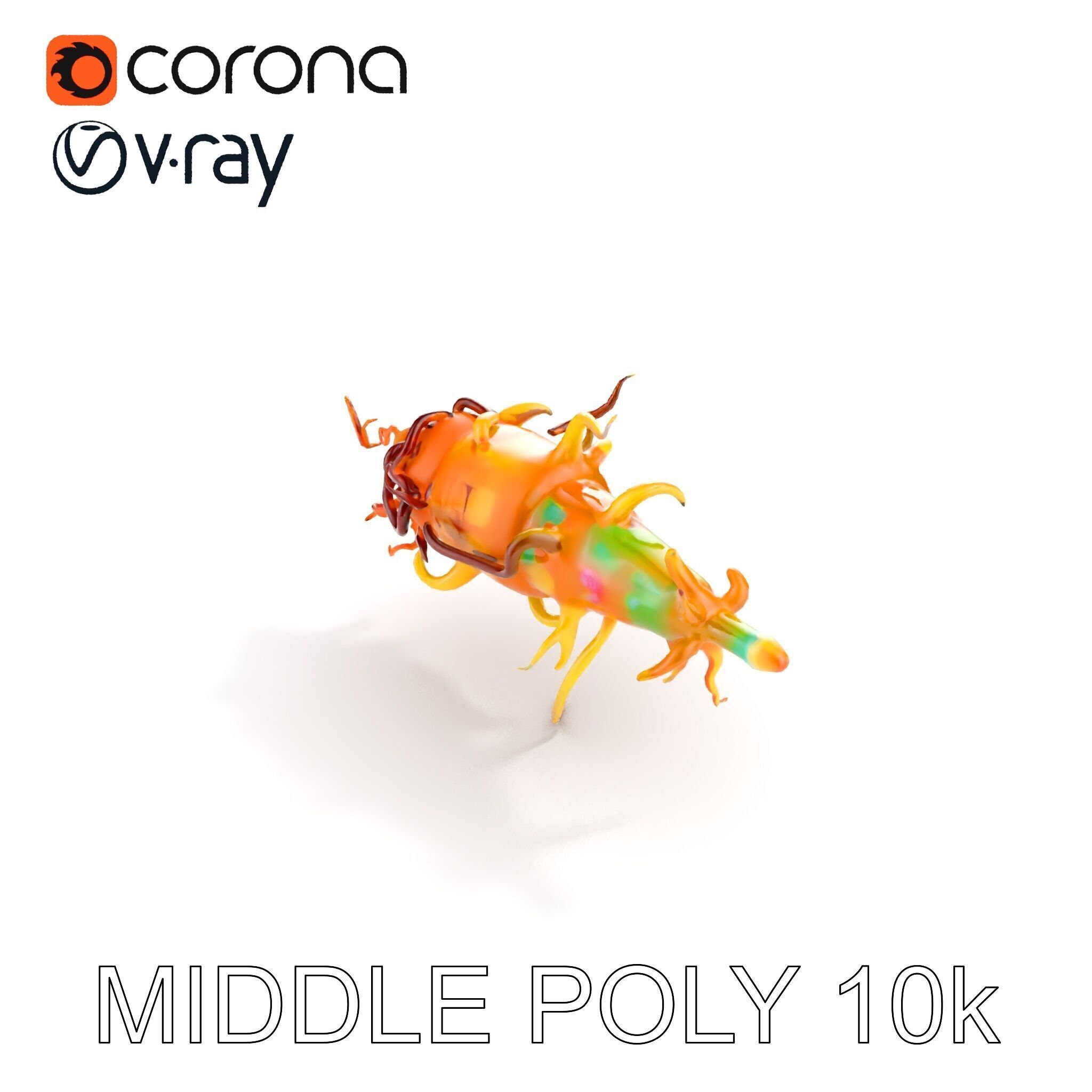 Alien Organism D Model Pack with Vivid Colors Low-poly 3D model_17