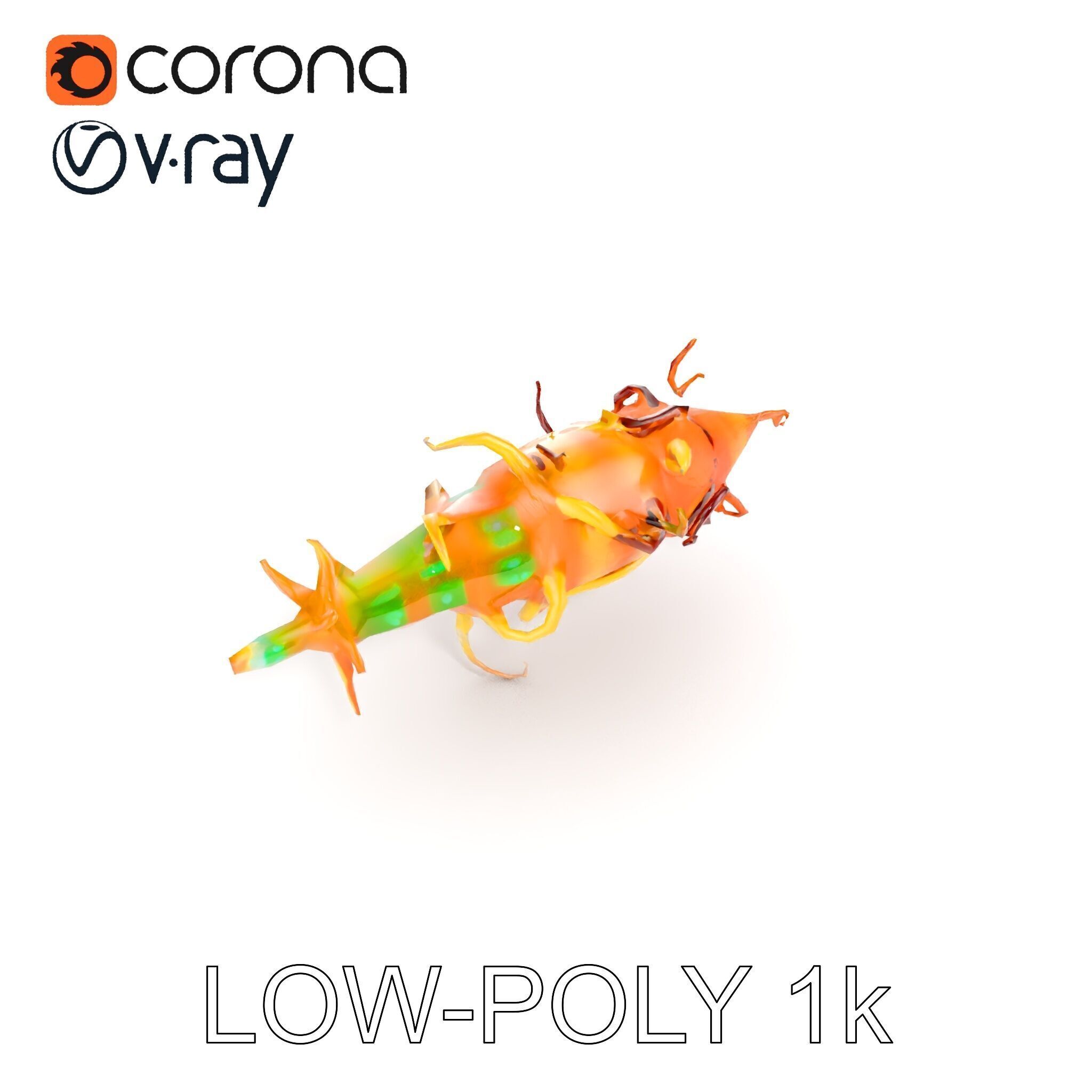 Alien Organism D Model Pack with Vivid Colors Low-poly 3D model_13