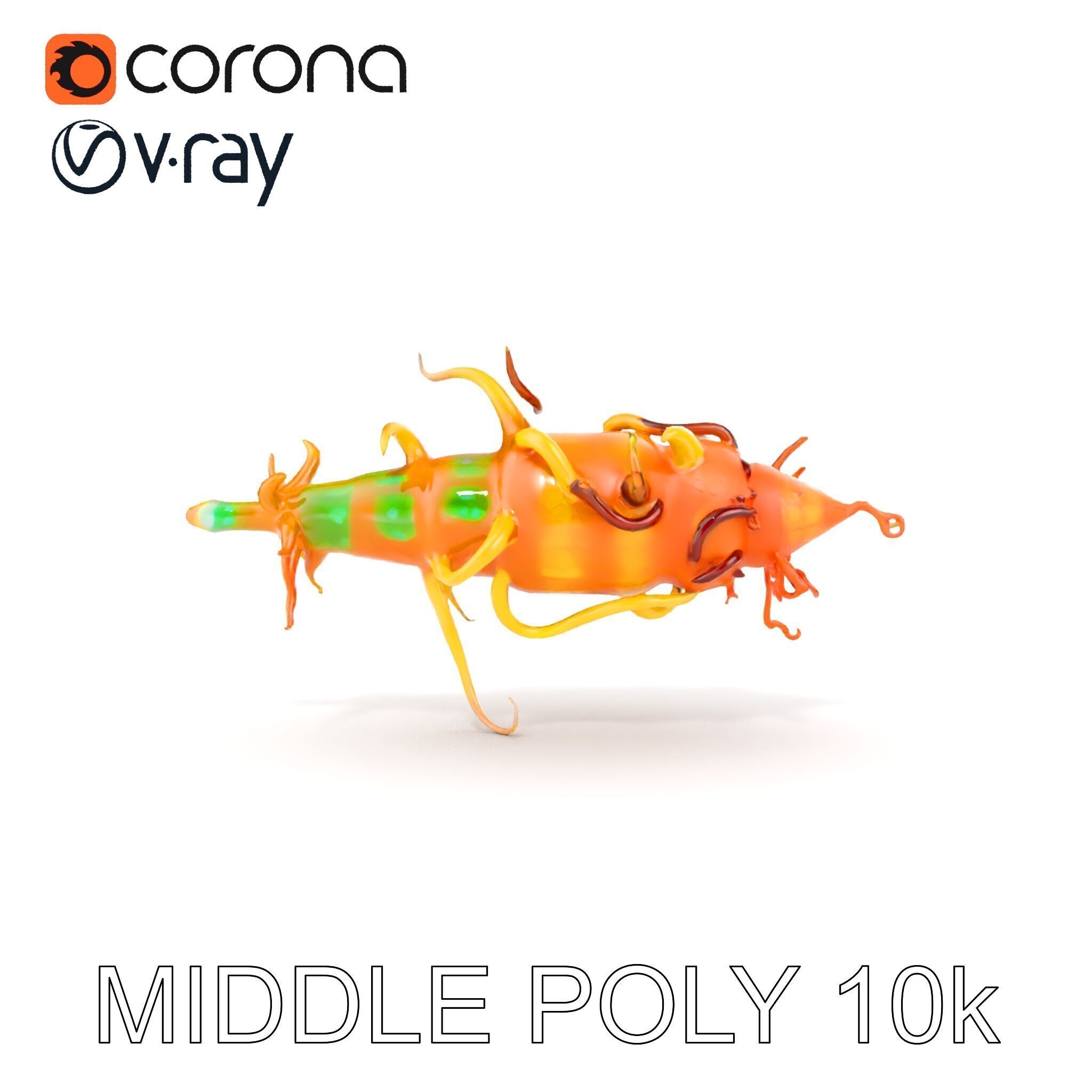 Alien Organism D Model Pack with Vivid Colors Low-poly 3D model_27