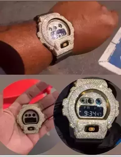 Custom G Shock DW 6900 Watch Diamond Case - Watch Jewelry 3D print model