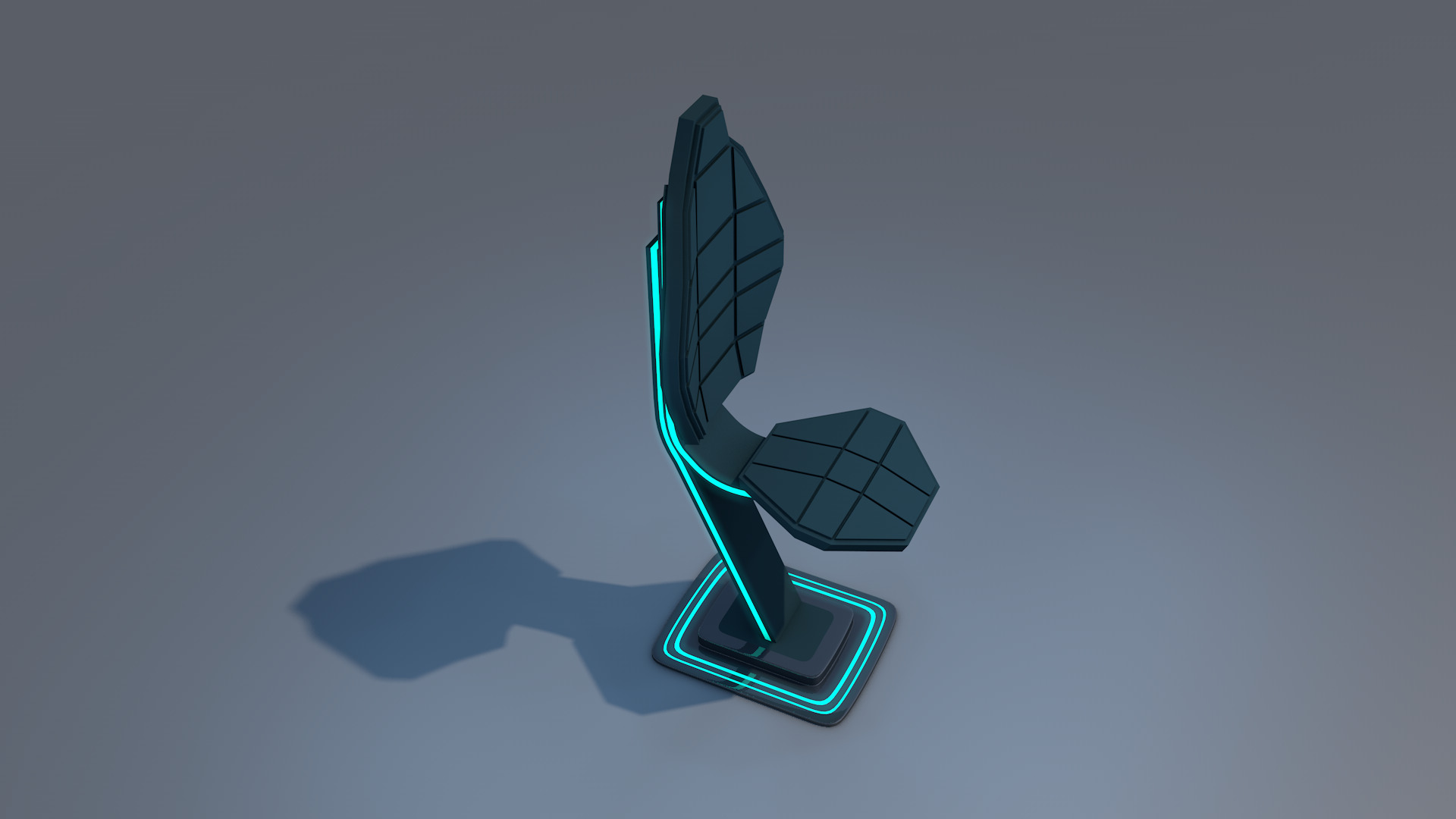 Sci Fi Chair Low-poly 3D model_5