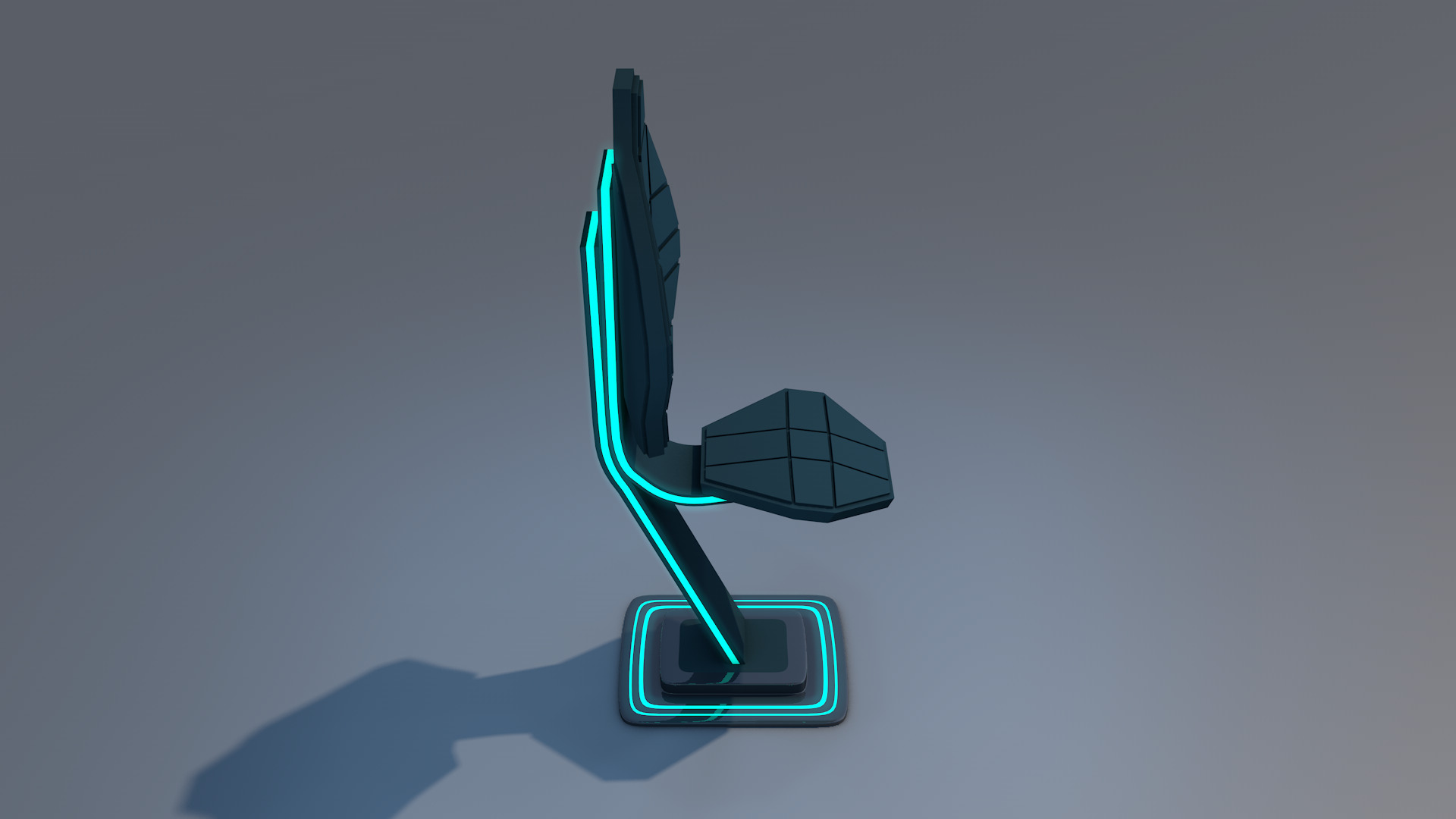 Sci Fi Chair Low-poly 3D model_6
