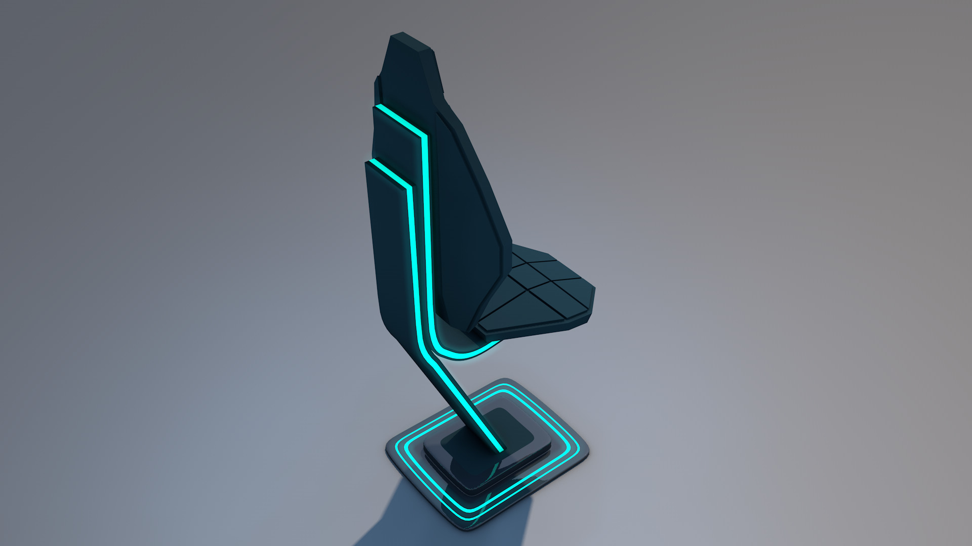 Sci Fi Chair Low-poly 3D model_7