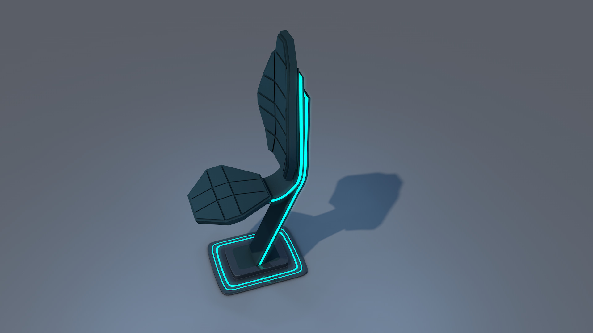 Sci Fi Chair Low-poly 3D model_4