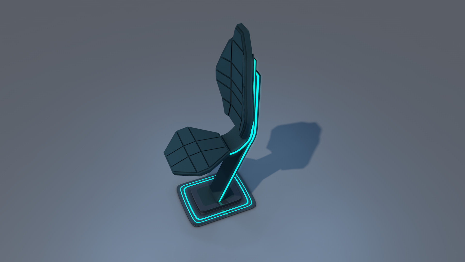 Sci Fi Chair Low-poly 3D model_1