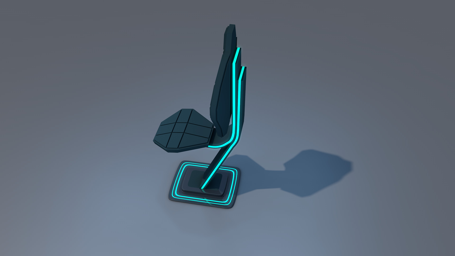 Sci Fi Chair Low-poly 3D model_2
