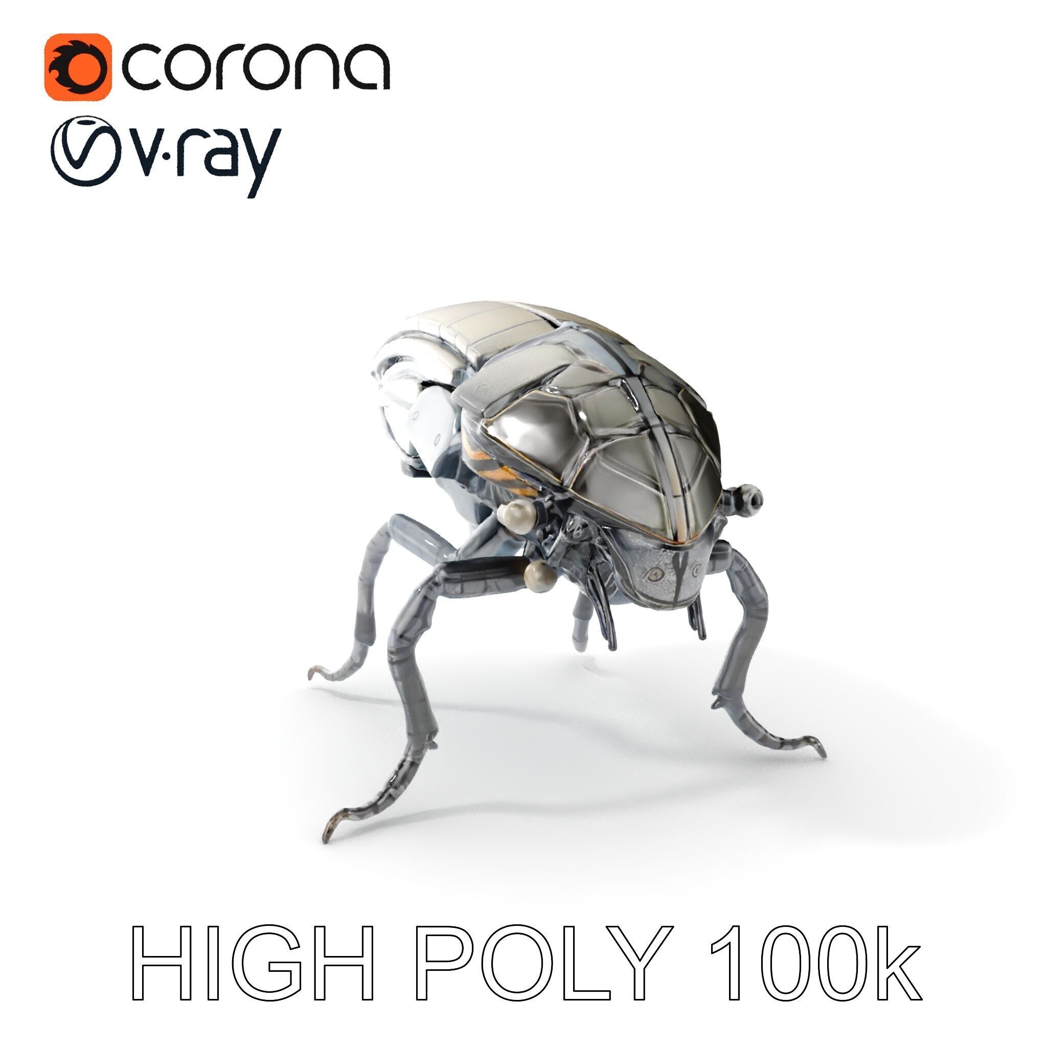 Cybernetic Insect Model Pack Low-poly 3D model_10