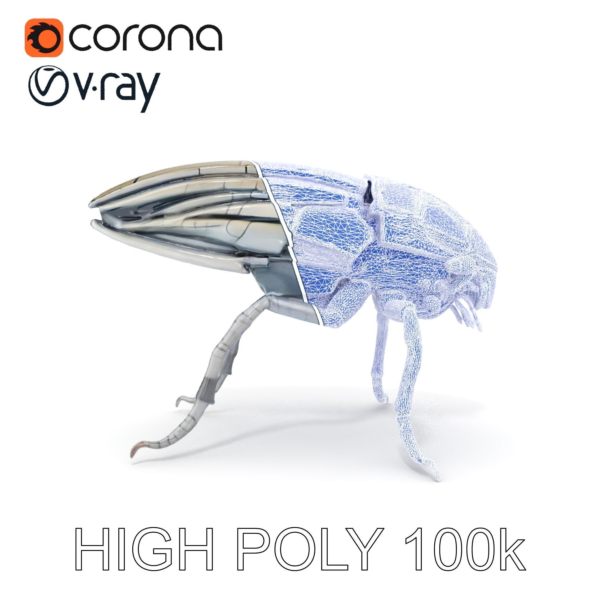 Cybernetic Insect Model Pack Low-poly 3D model_23