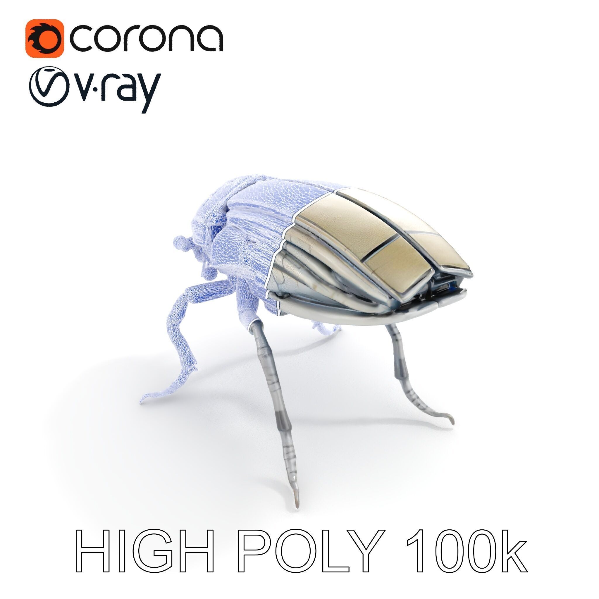 Cybernetic Insect Model Pack Low-poly 3D model_8