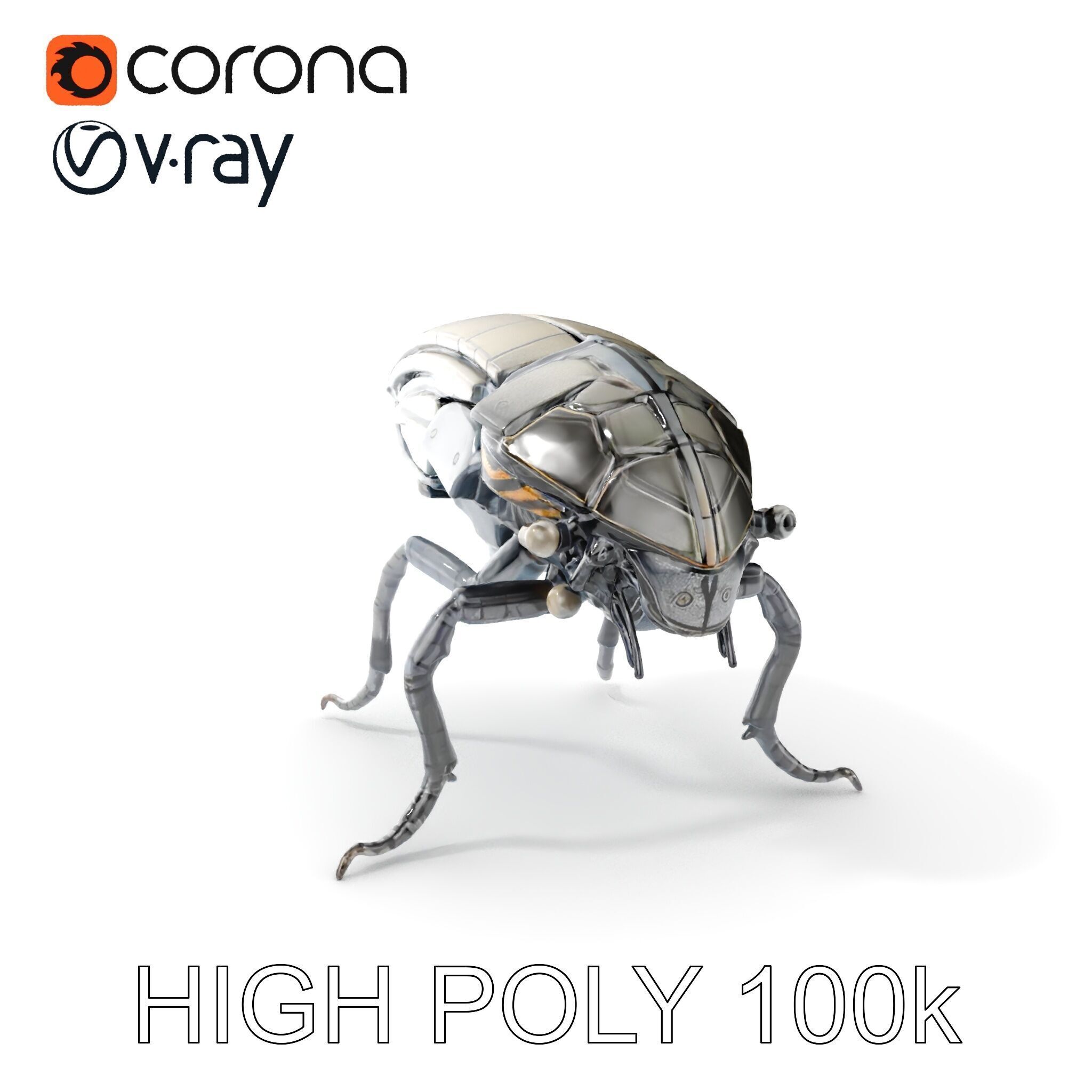 Cybernetic Insect Model Pack Low-poly 3D model_11