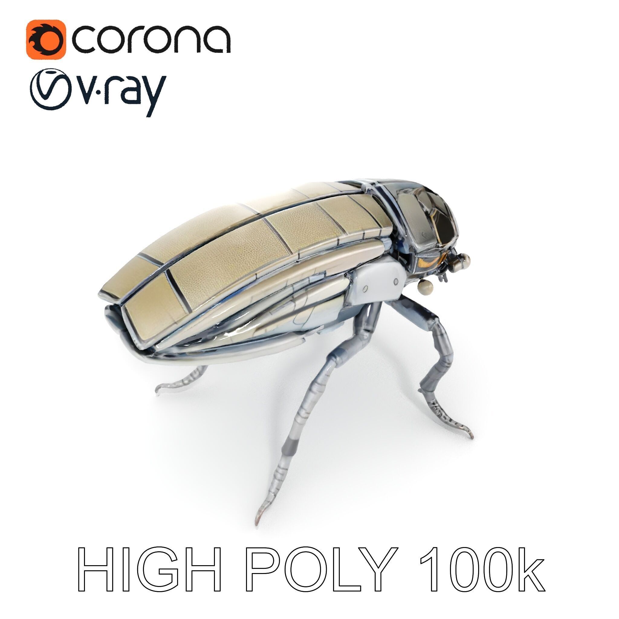 Cybernetic Insect Model Pack Low-poly 3D model_9