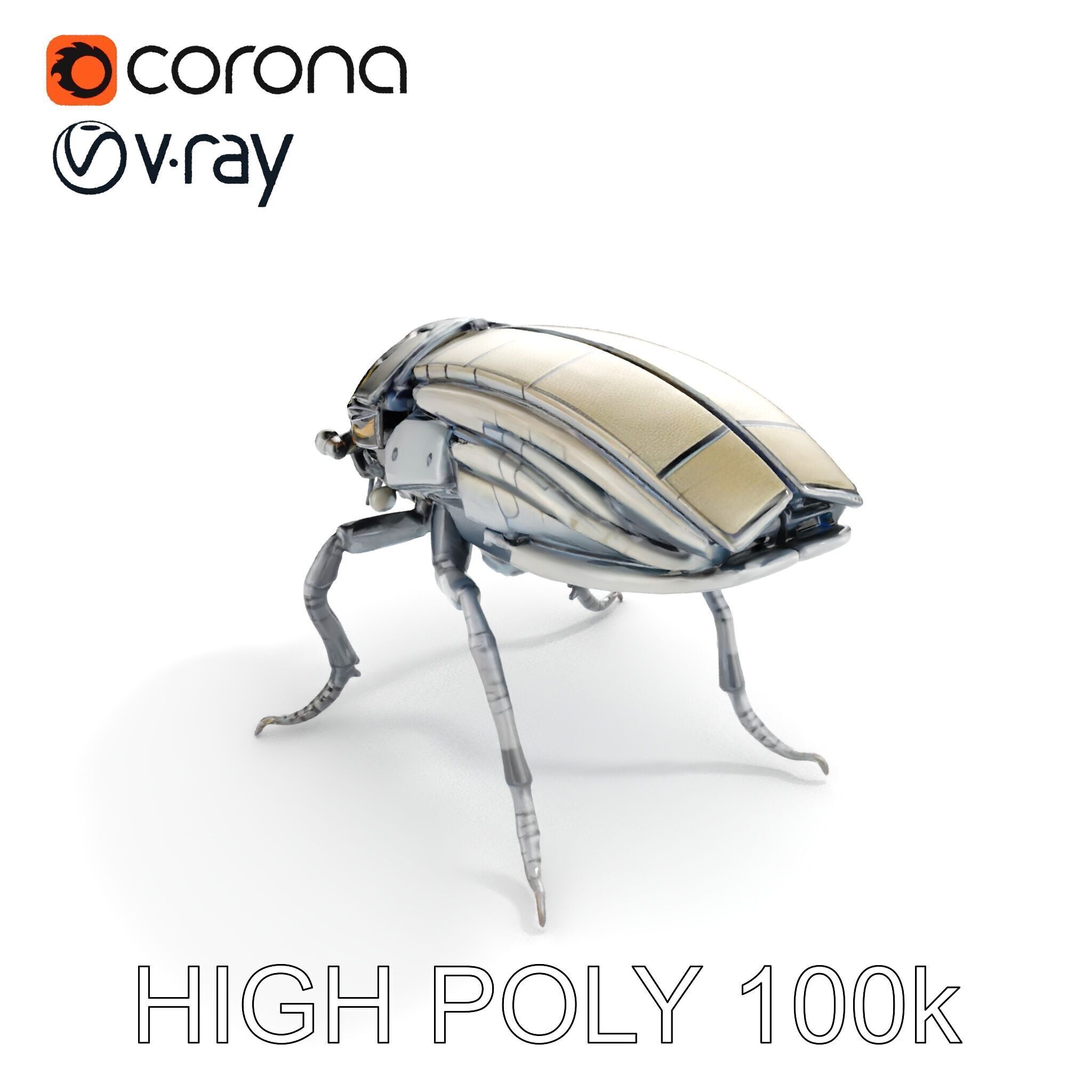 Cybernetic Insect Model Pack Low-poly 3D model_17