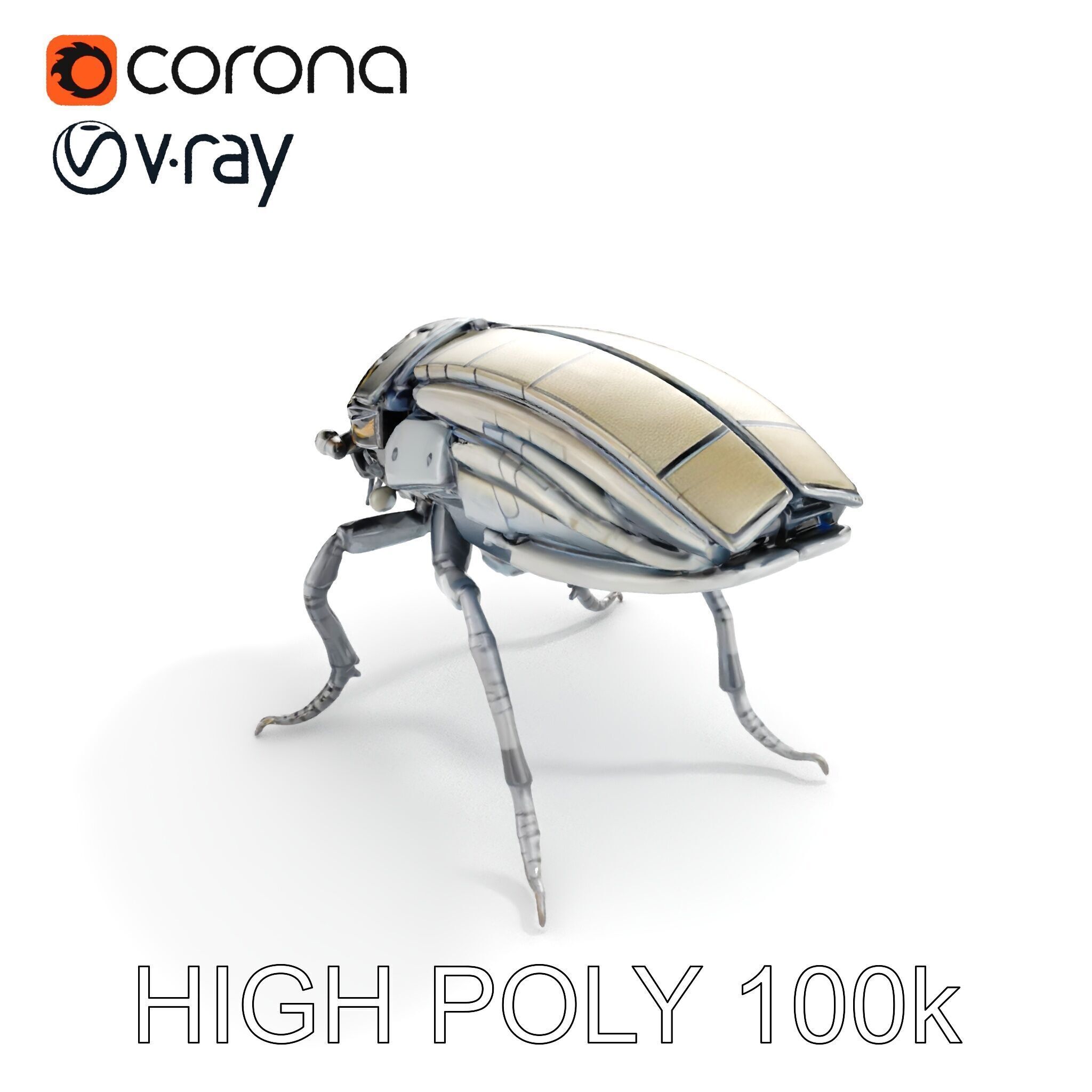 Cybernetic Insect Model Pack Low-poly 3D model_24