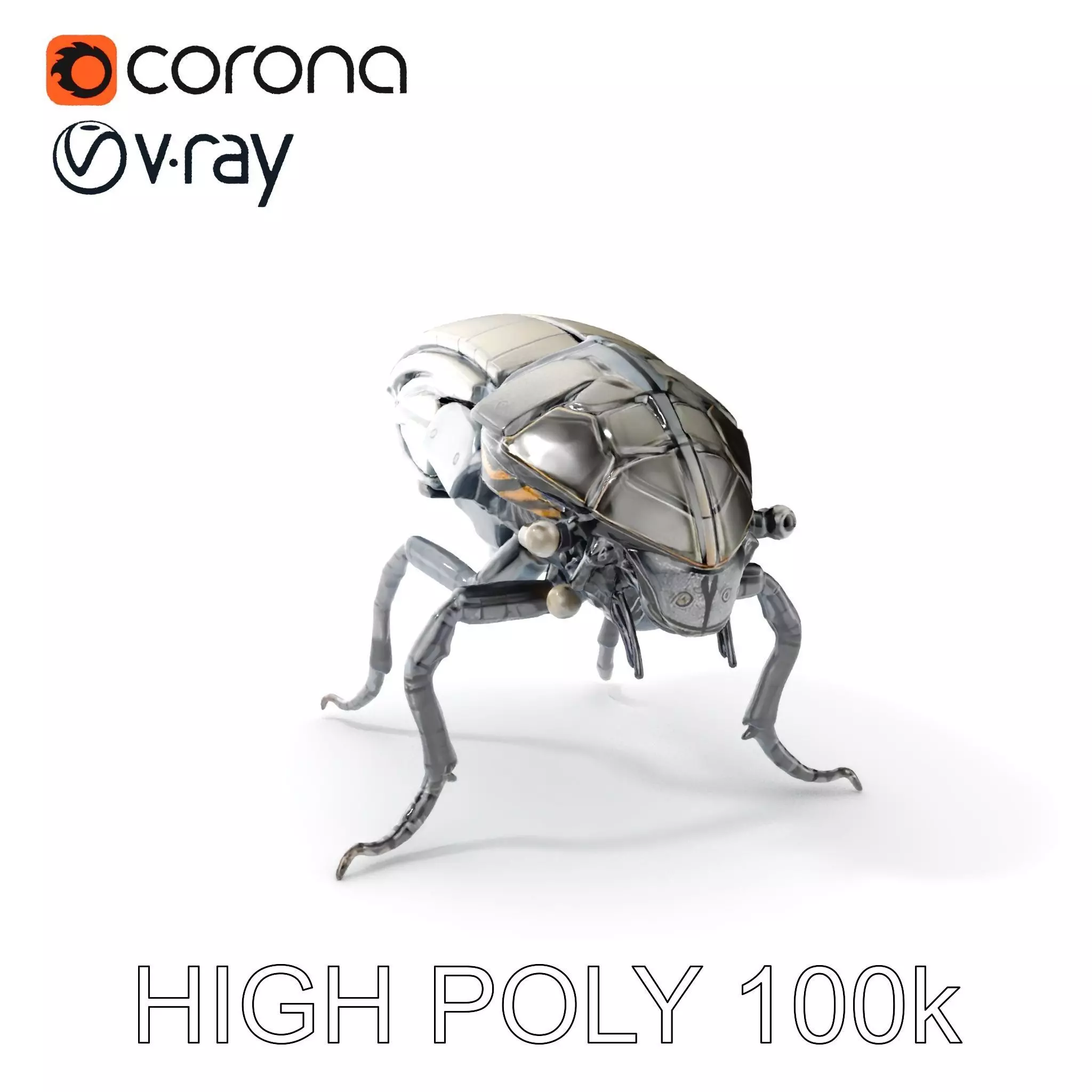 Cybernetic Insect Model Pack Low-poly 3D model_0