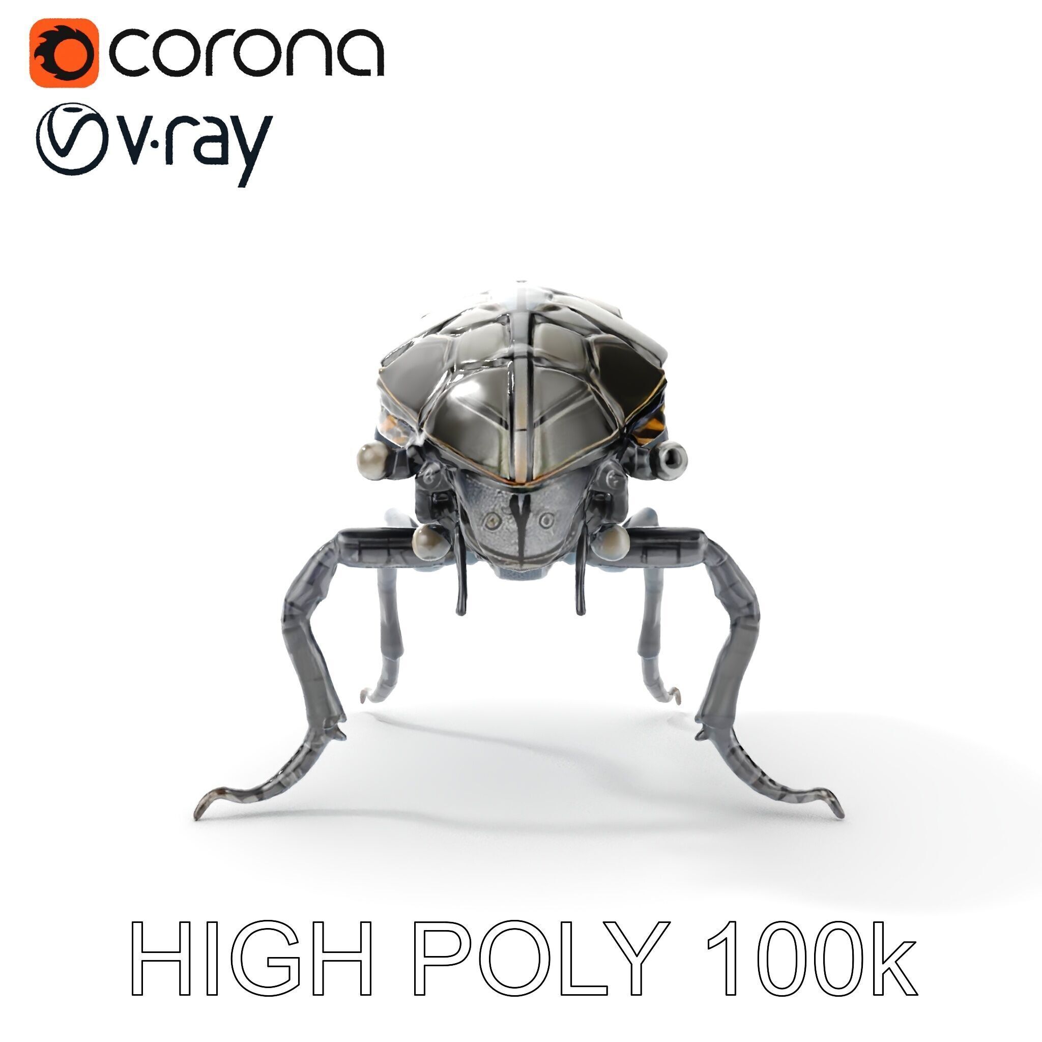 Cybernetic Insect Model Pack Low-poly 3D model_28