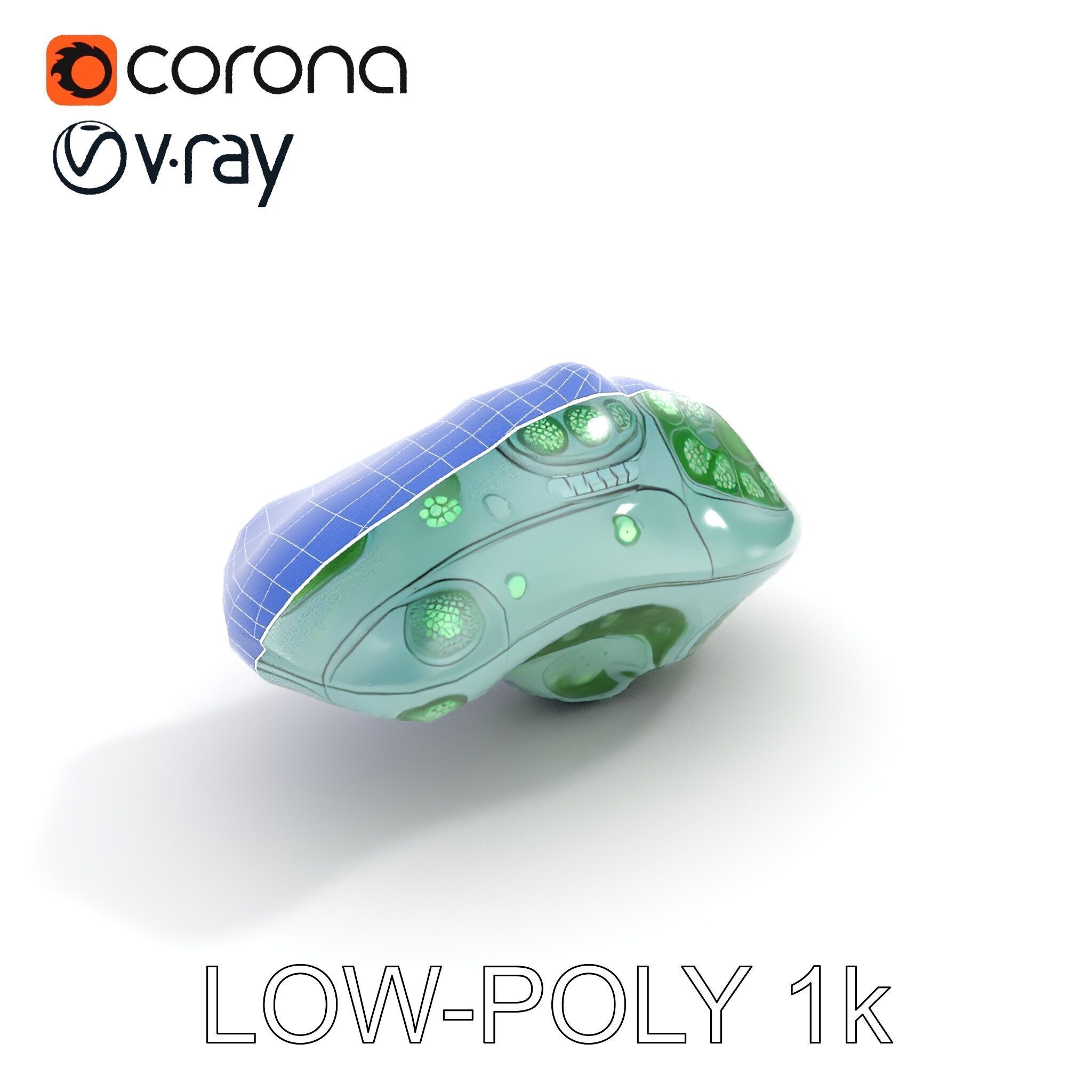 Futuristic Biomechanical Device Model Pack Low-poly 3D model_28