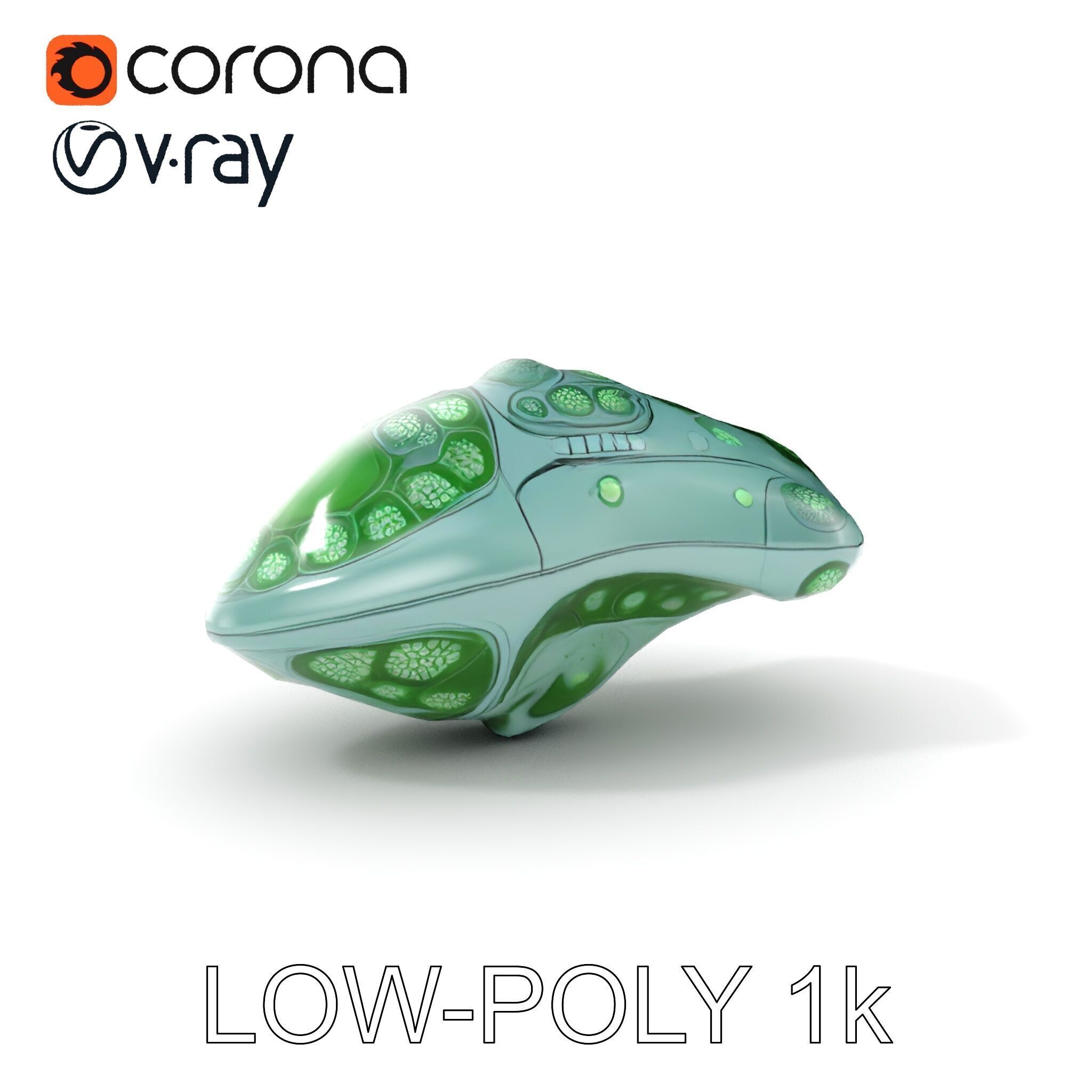 Futuristic Biomechanical Device Model Pack Low-poly 3D model_16