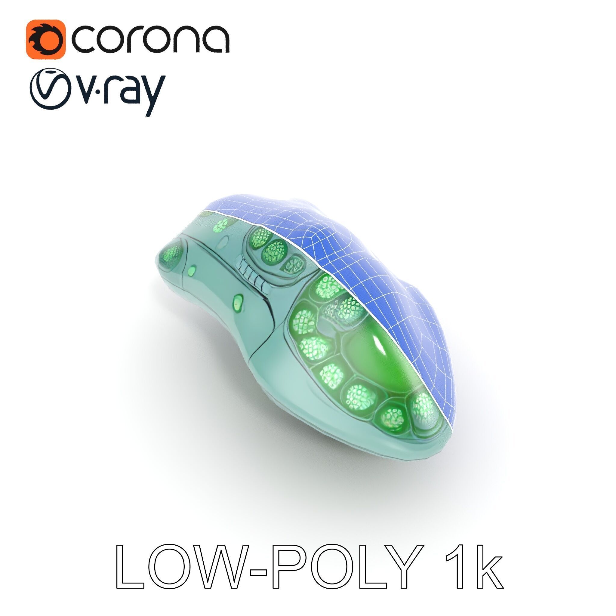 Futuristic Biomechanical Device Model Pack Low-poly 3D model_10