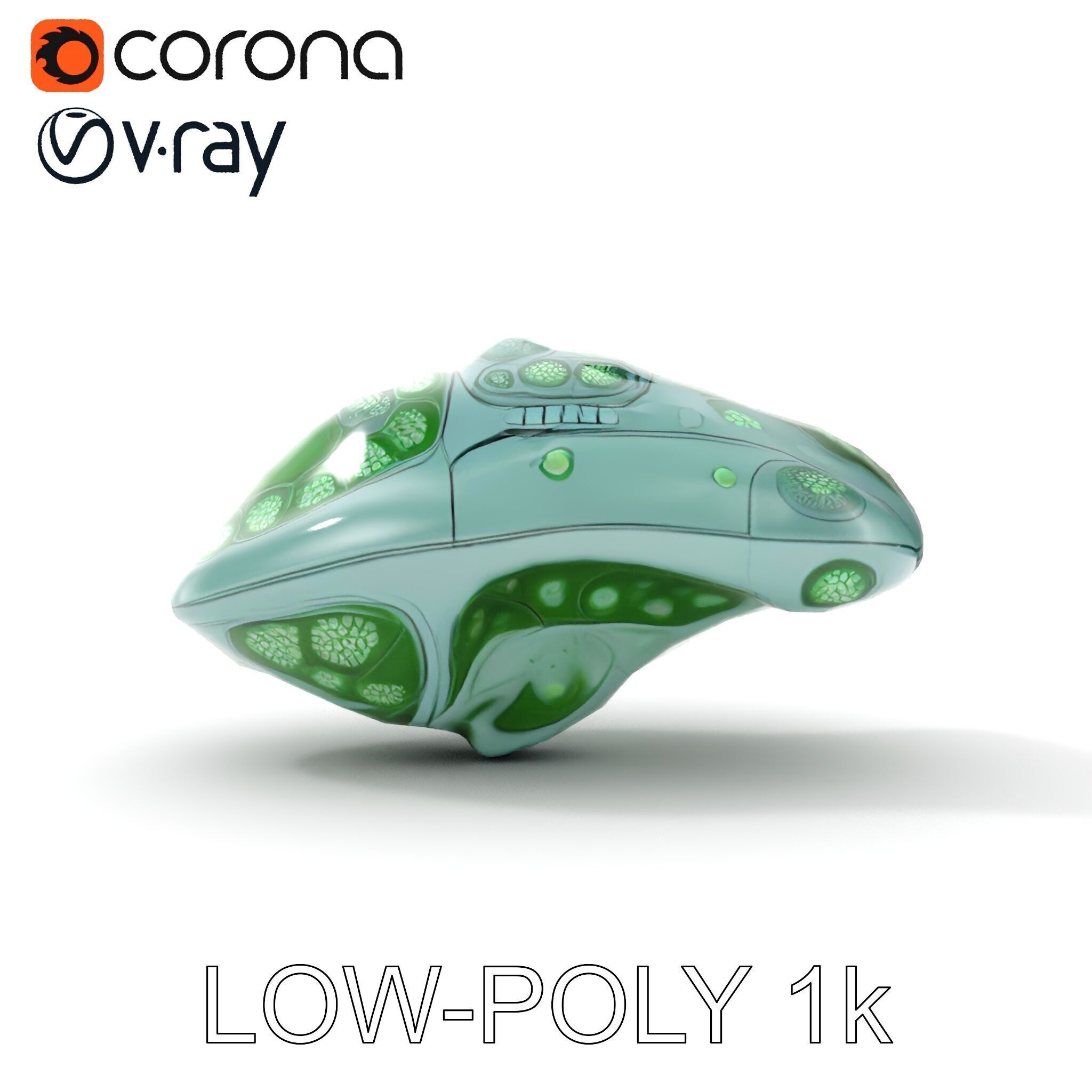 Futuristic Biomechanical Device Model Pack Low-poly 3D model_23