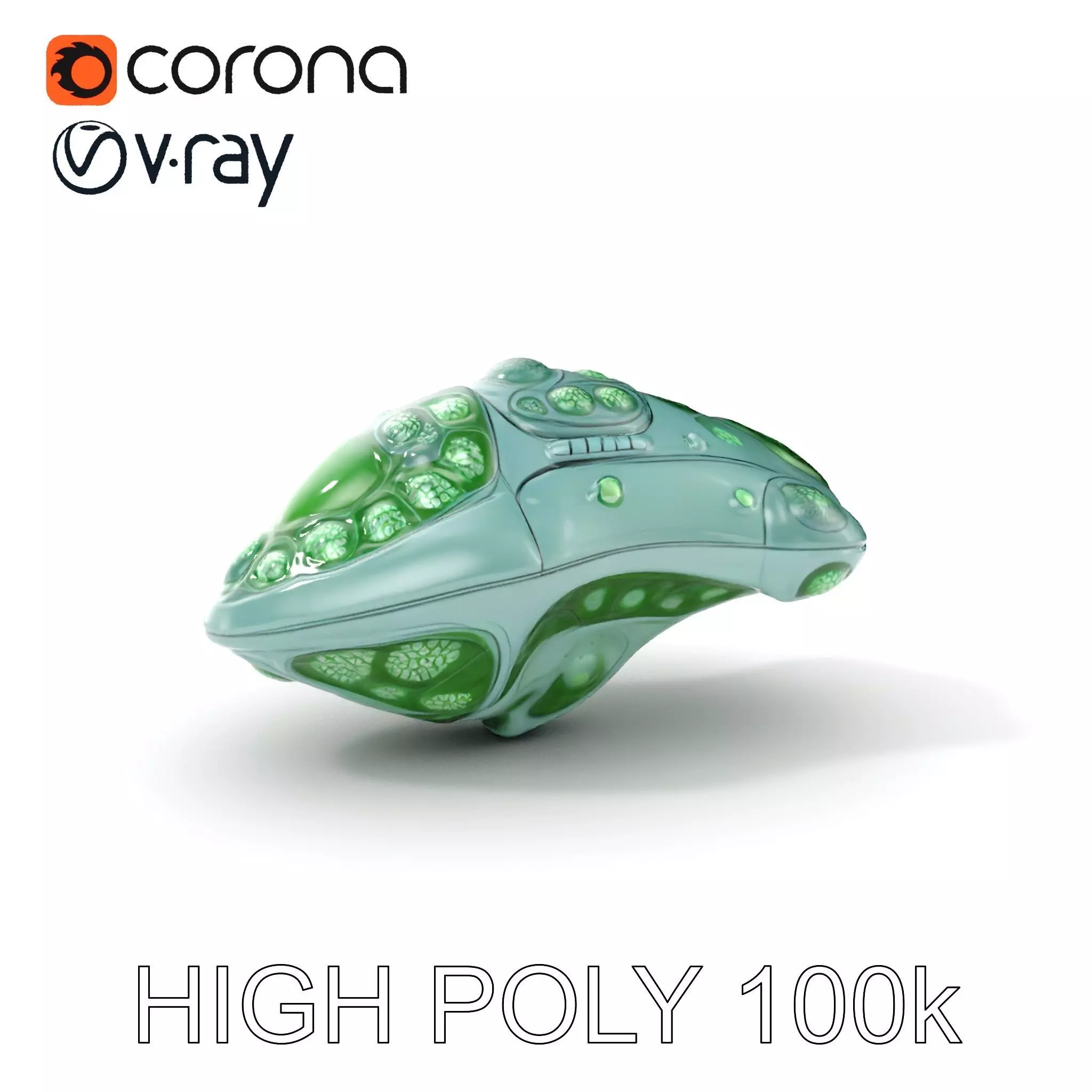 Futuristic Biomechanical Device Model Pack Low-poly 3D model_0