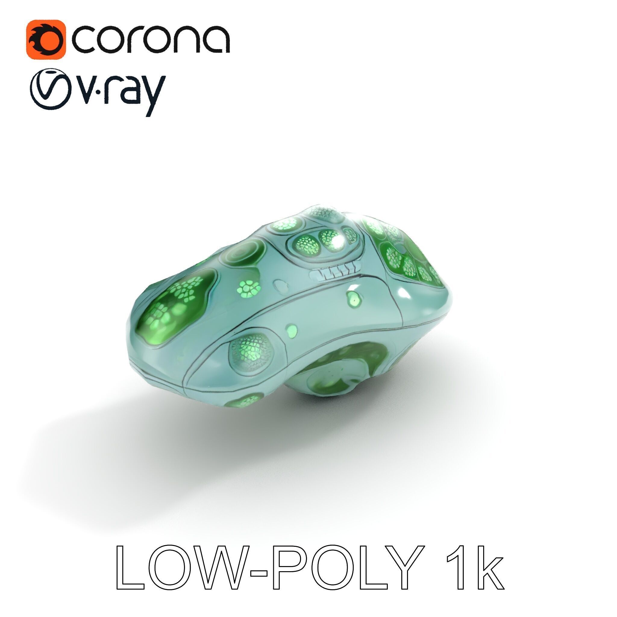 Futuristic Biomechanical Device Model Pack Low-poly 3D model_30