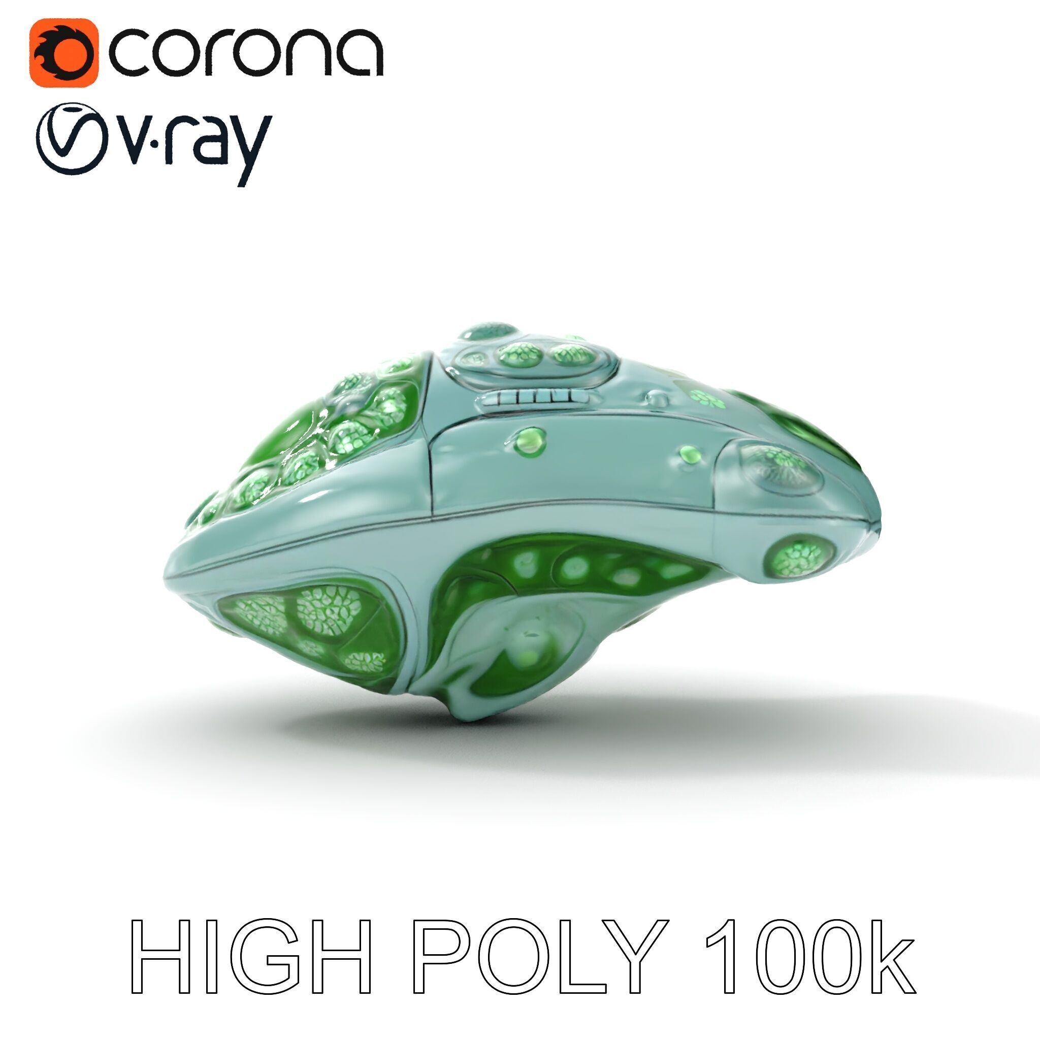 Futuristic Biomechanical Device Model Pack Low-poly 3D model_35