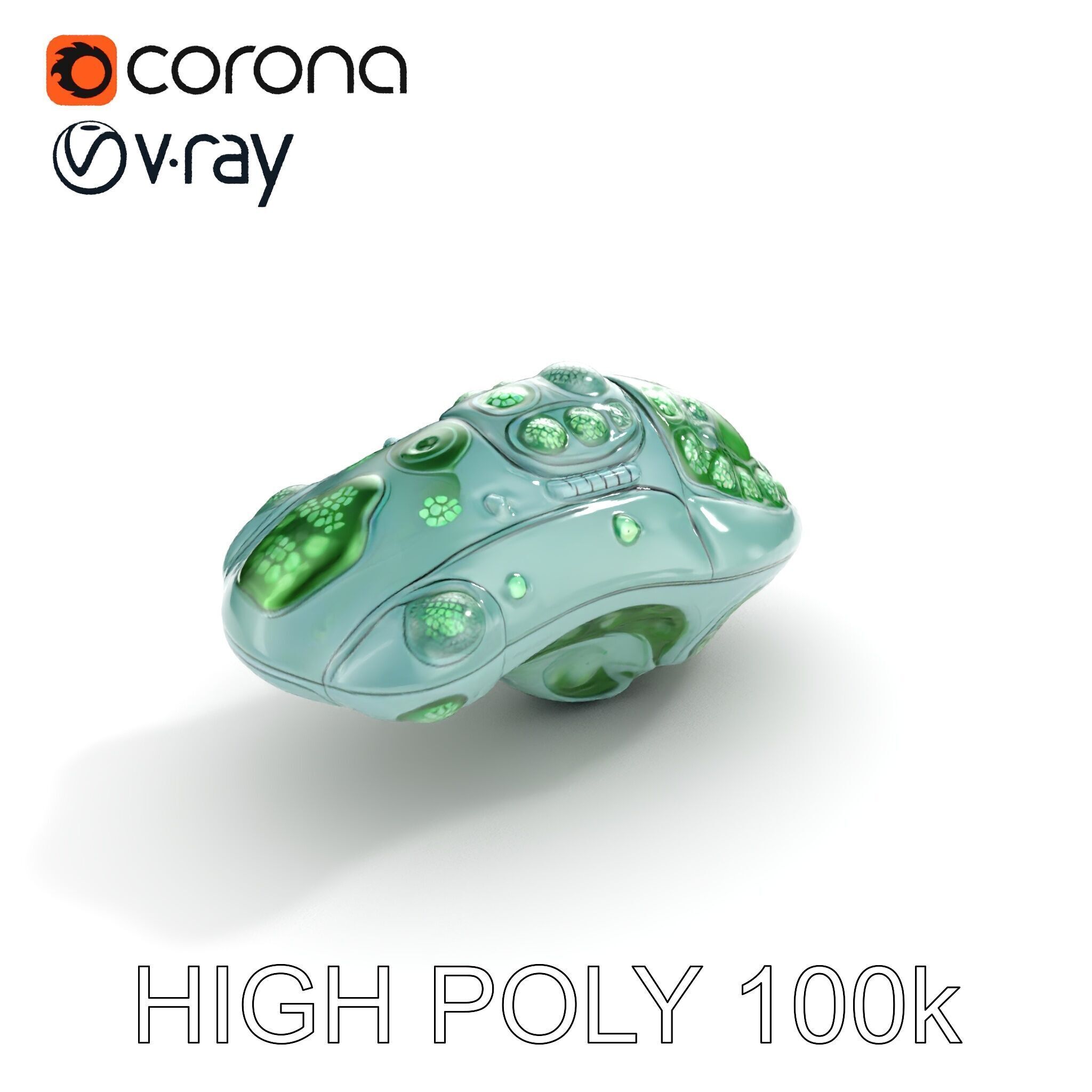 Futuristic Biomechanical Device Model Pack Low-poly 3D model_21