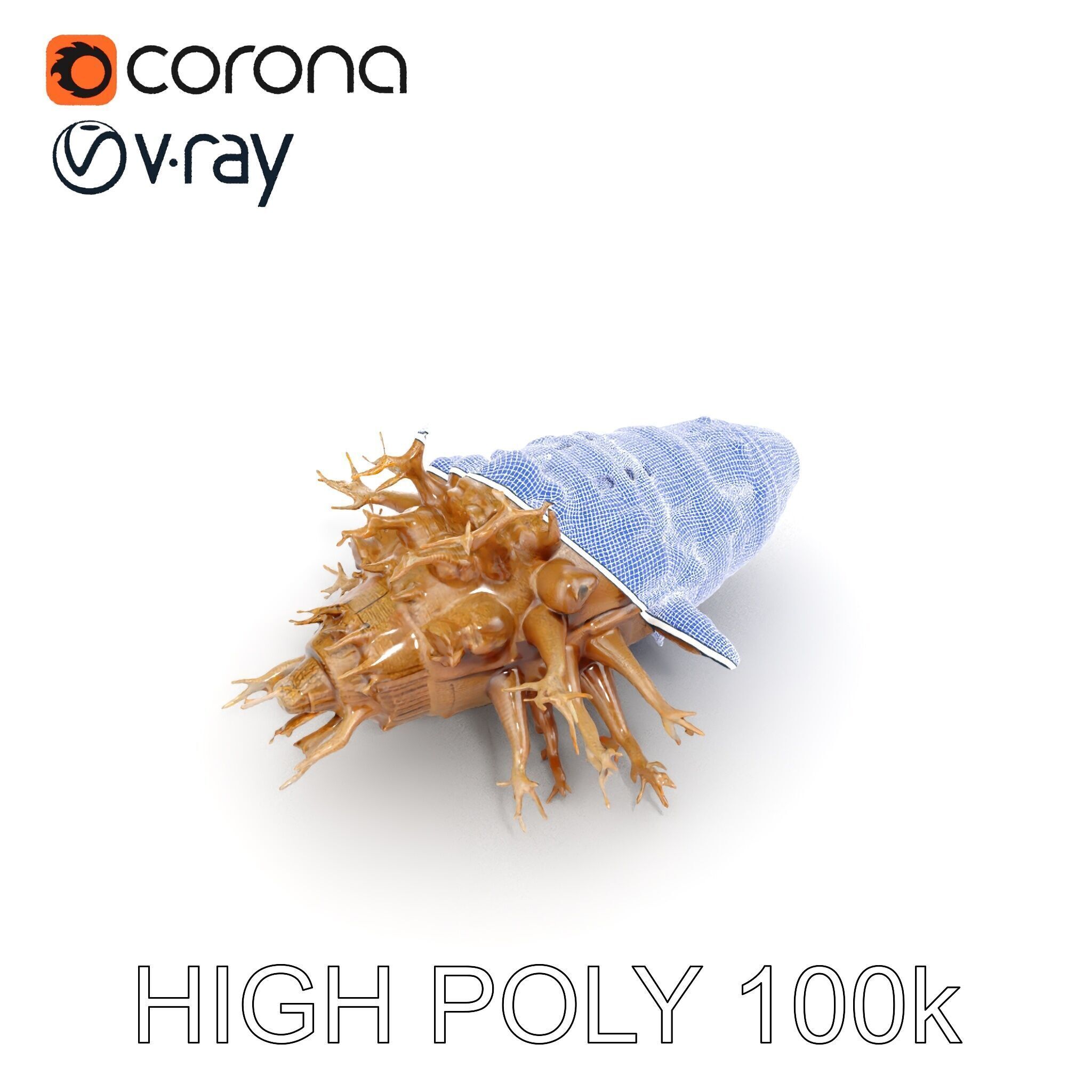 Alien Vessel model pack with organic structure Low-poly 3D model_35