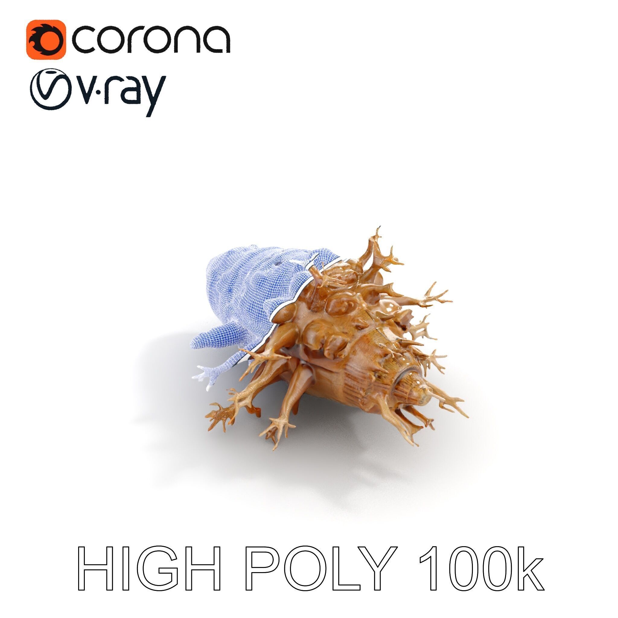 Alien Vessel model pack with organic structure Low-poly 3D model_31