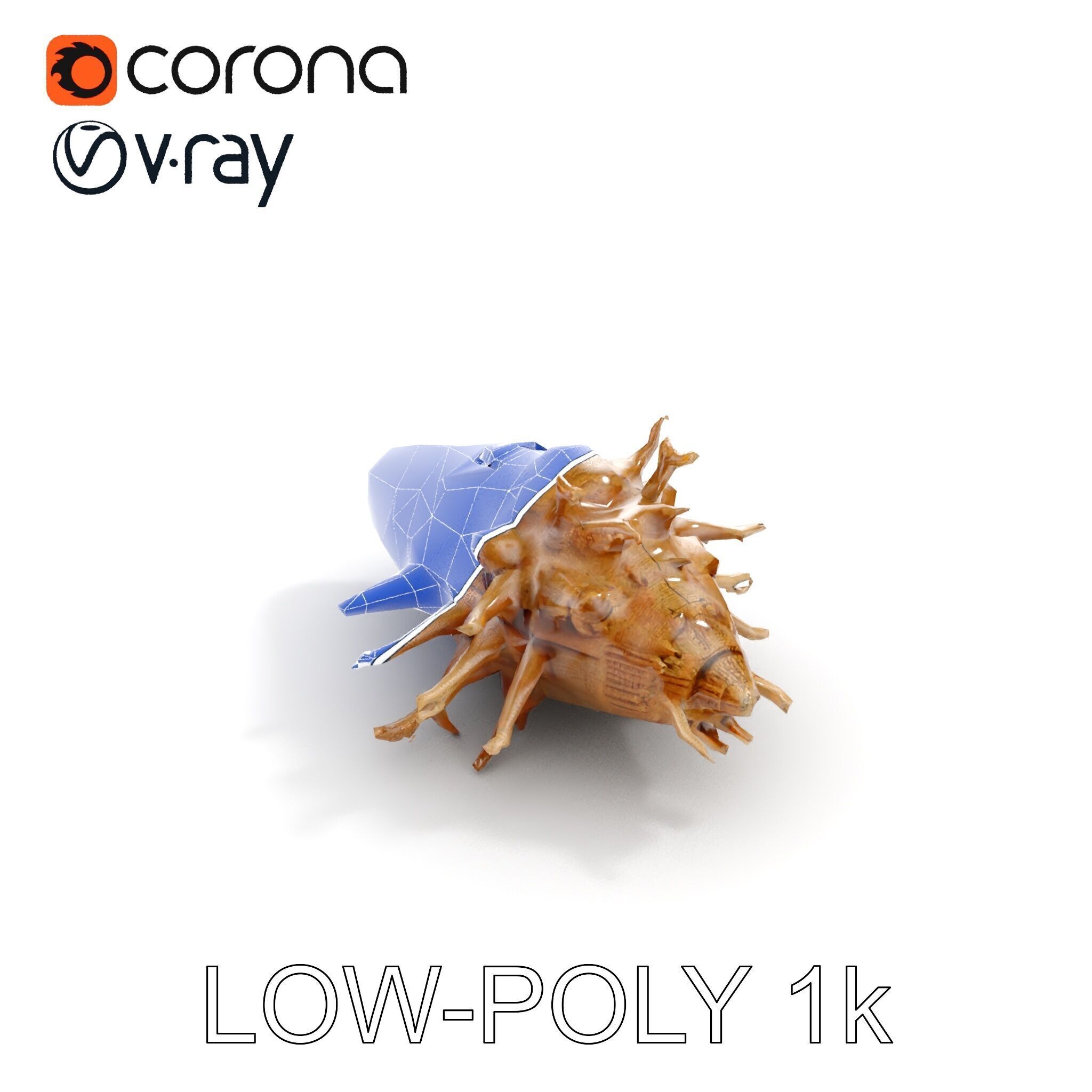 Alien Vessel model pack with organic structure Low-poly 3D model_28