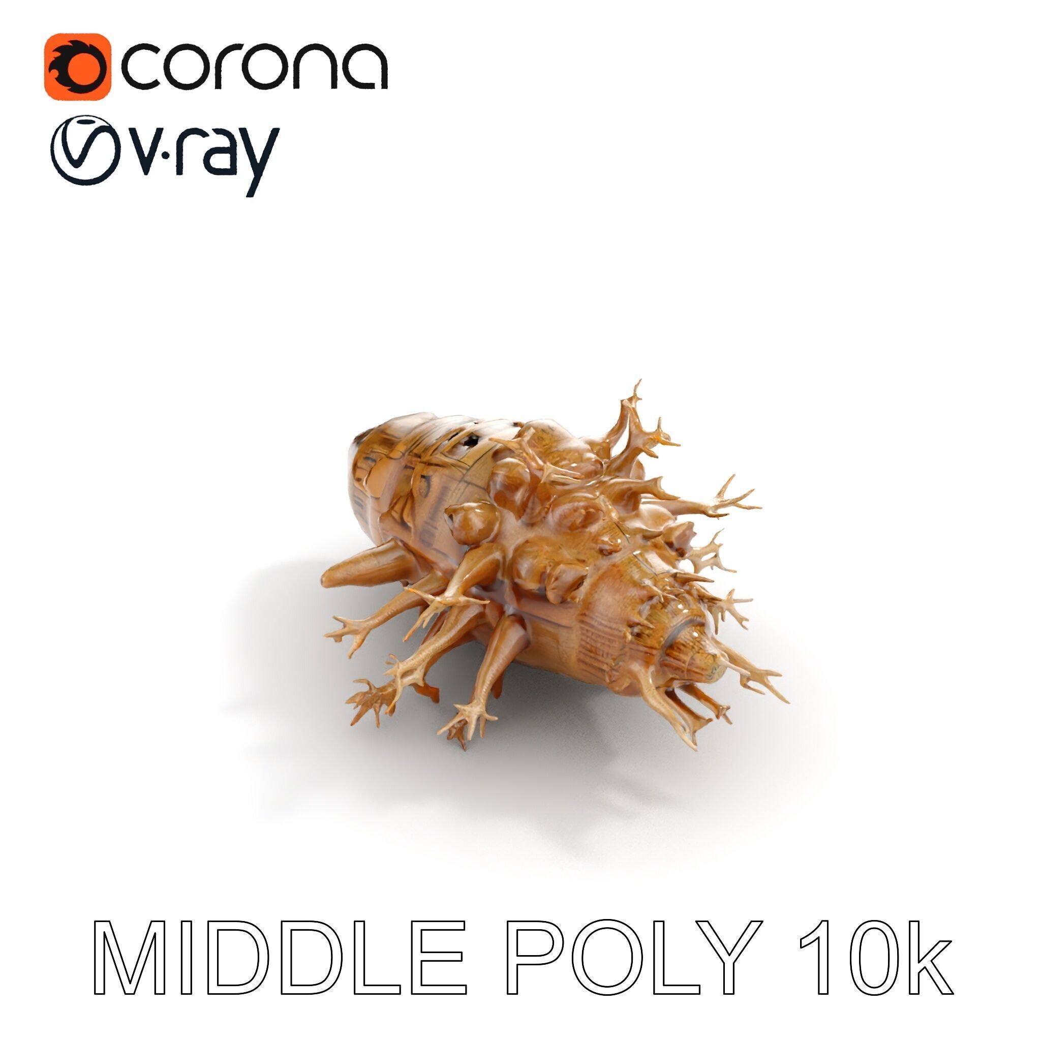 Alien Vessel model pack with organic structure Low-poly 3D model_22