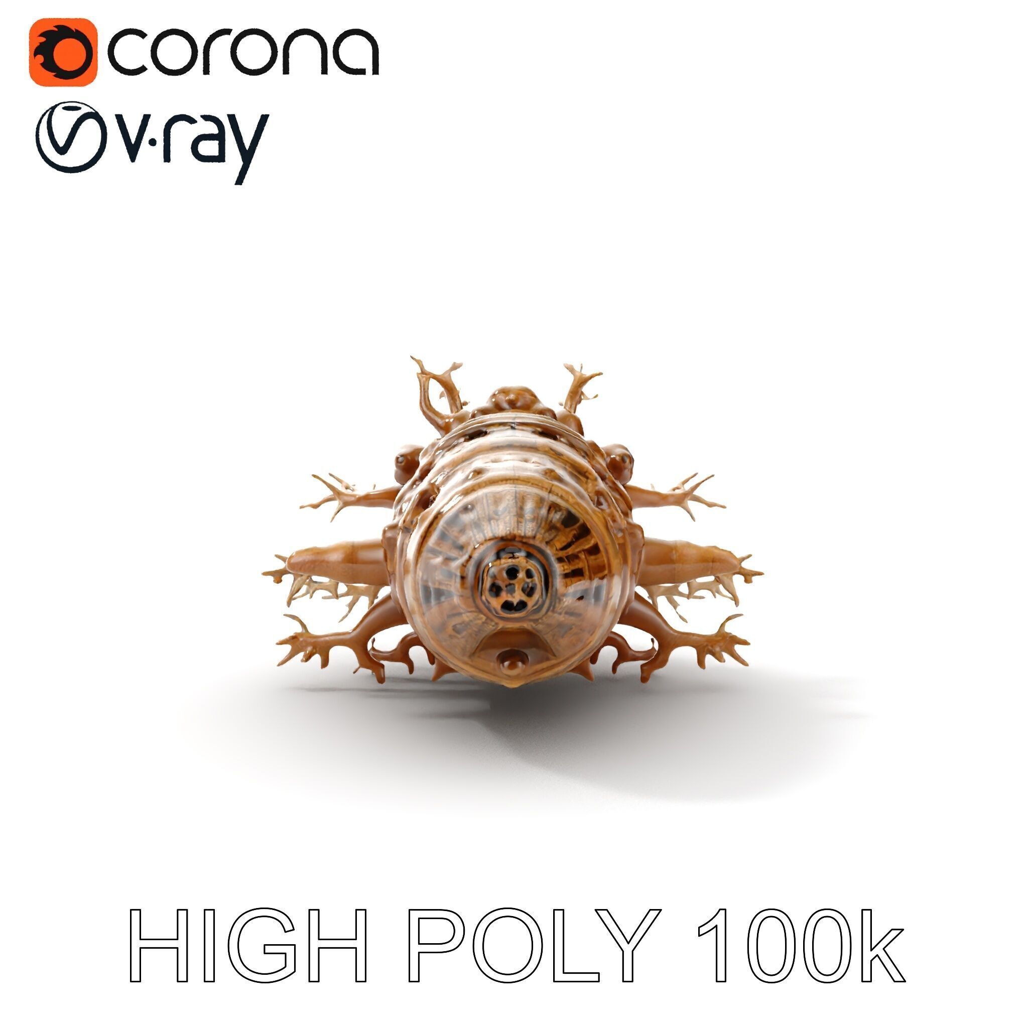 Alien Vessel model pack with organic structure Low-poly 3D model_11