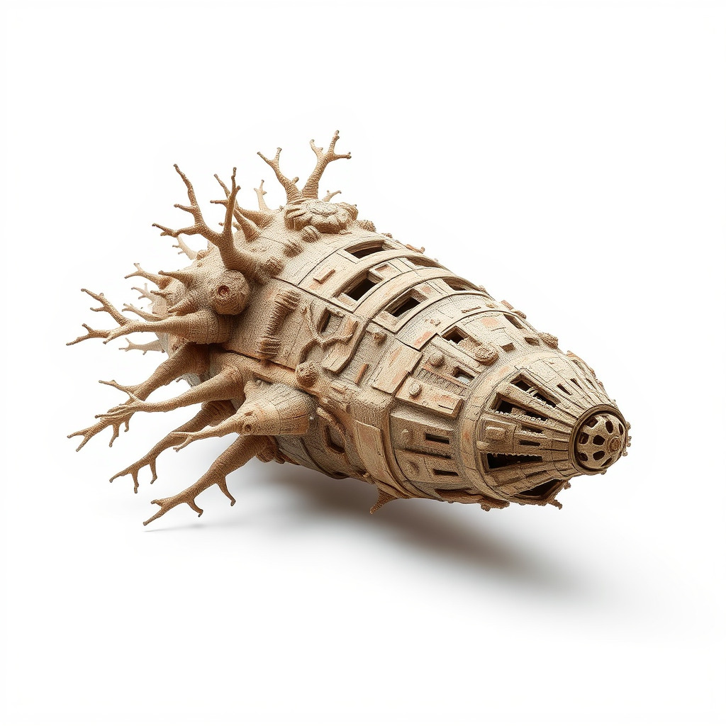 Alien Vessel model pack with organic structure Low-poly 3D model_2