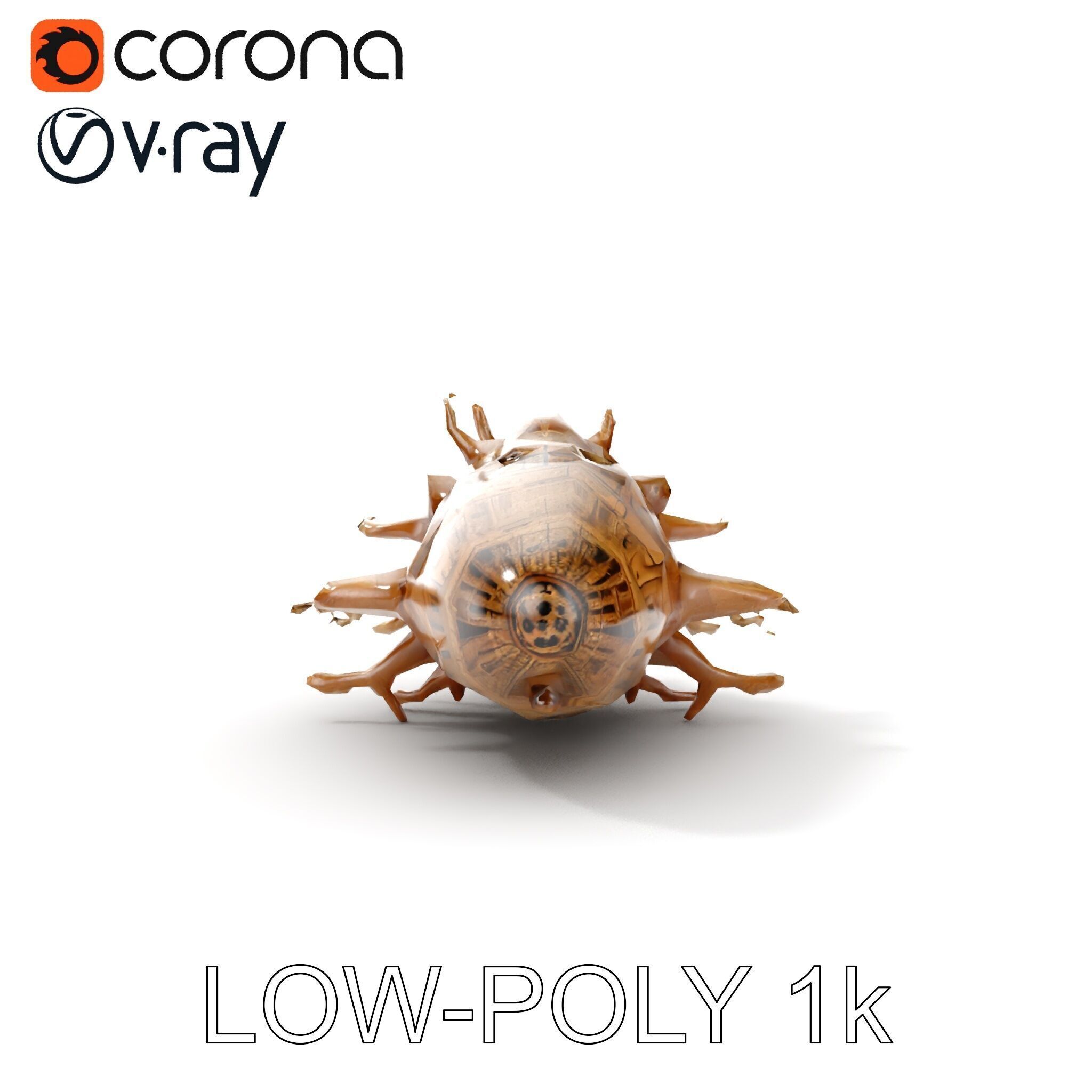 Alien Vessel model pack with organic structure Low-poly 3D model_20