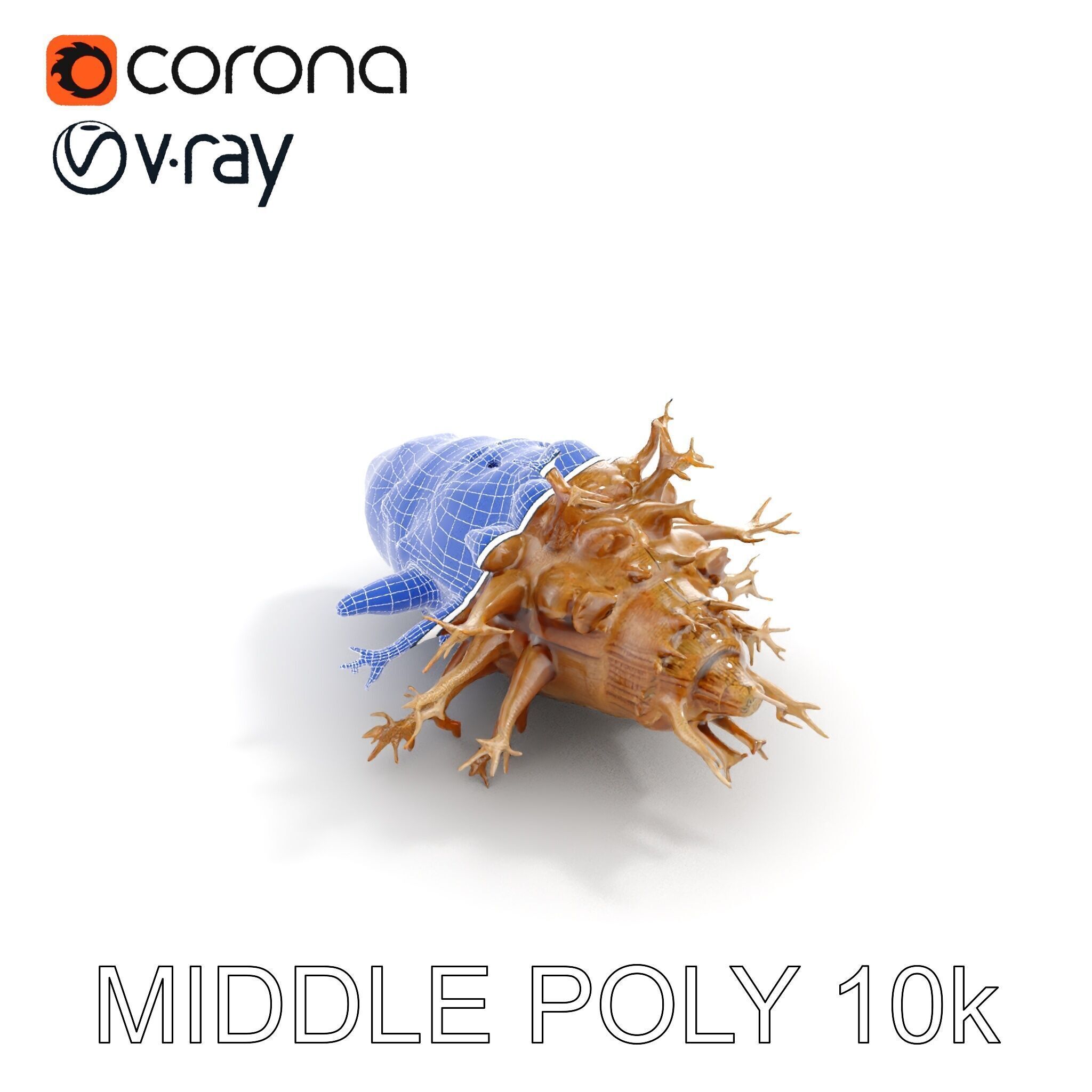 Alien Vessel model pack with organic structure Low-poly 3D model_9