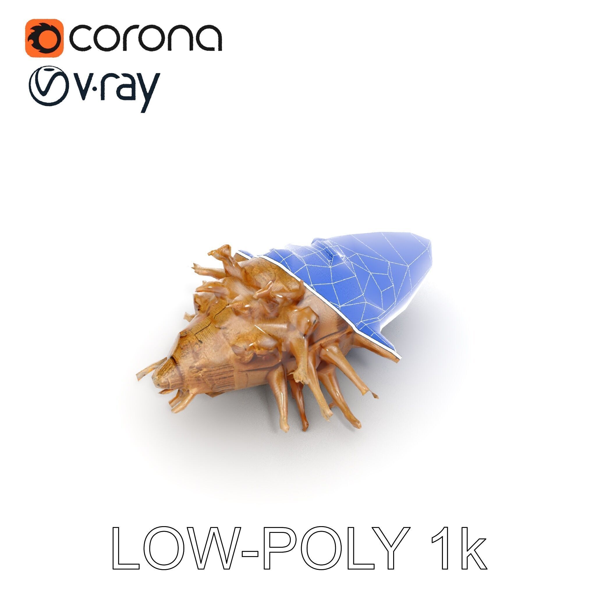 Alien Vessel model pack with organic structure Low-poly 3D model_16