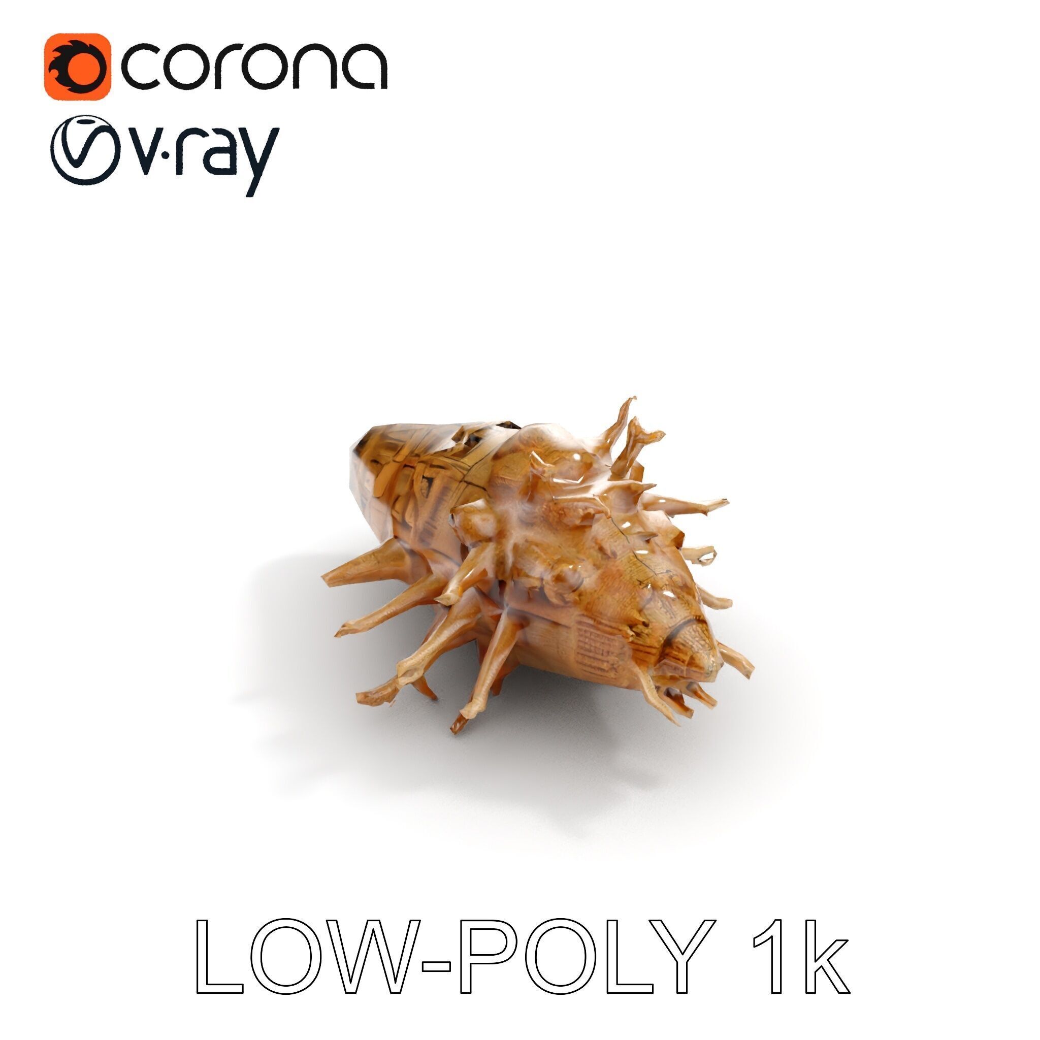 Alien Vessel model pack with organic structure Low-poly 3D model_23