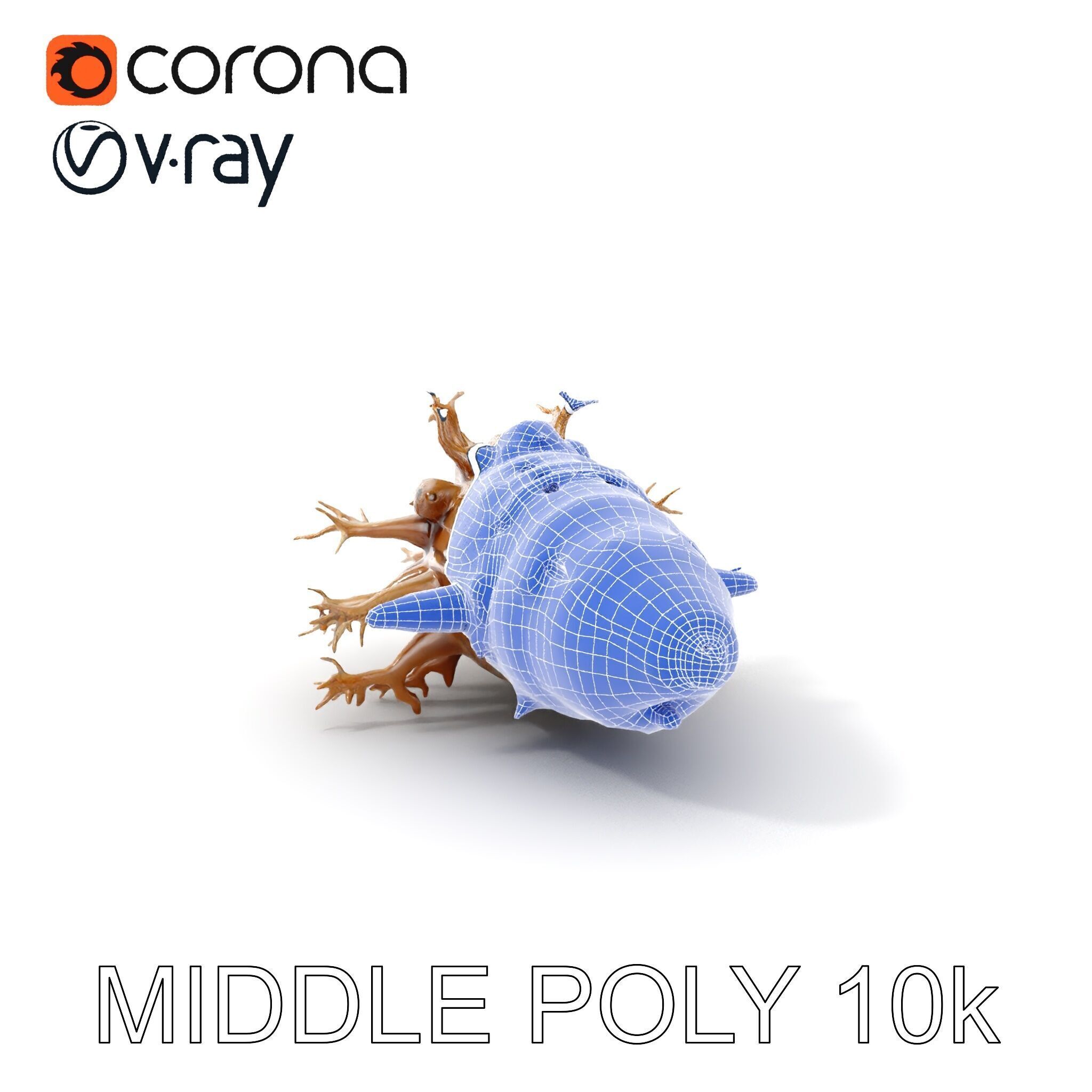 Alien Vessel model pack with organic structure Low-poly 3D model_19