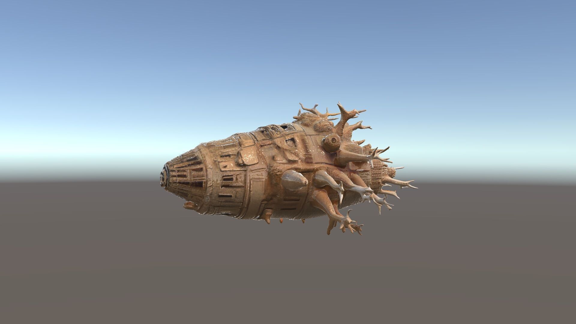 Alien Vessel model pack with organic structure Low-poly 3D model_25