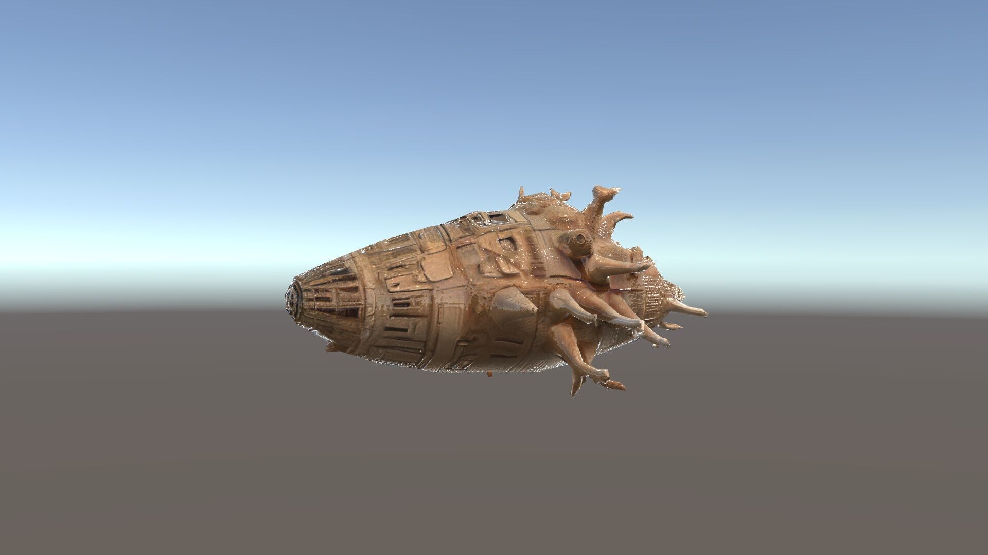 Alien Vessel model pack with organic structure Low-poly 3D model_10