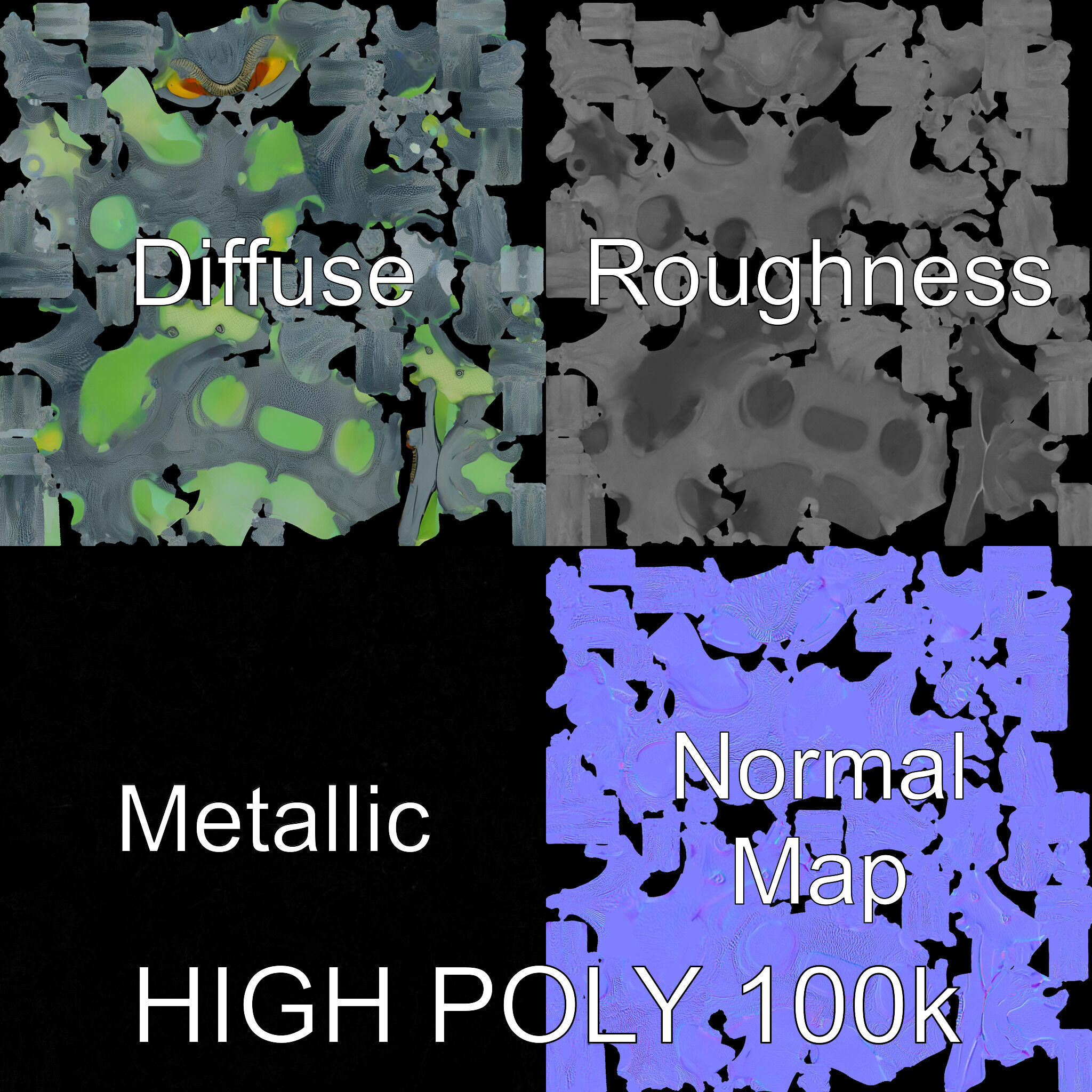 Fantastical Alien Creature Model Pack Low-poly 3D model_3