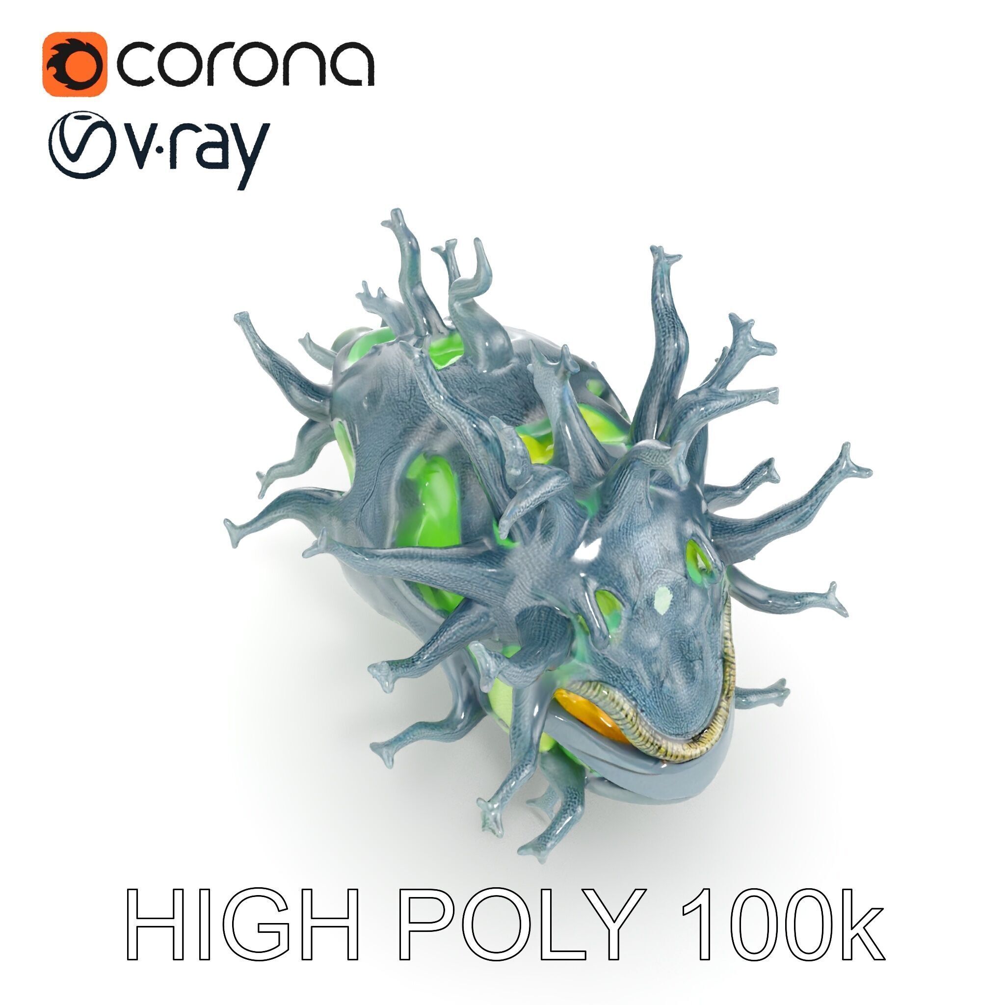 Fantastical Alien Creature Model Pack Low-poly 3D model_24