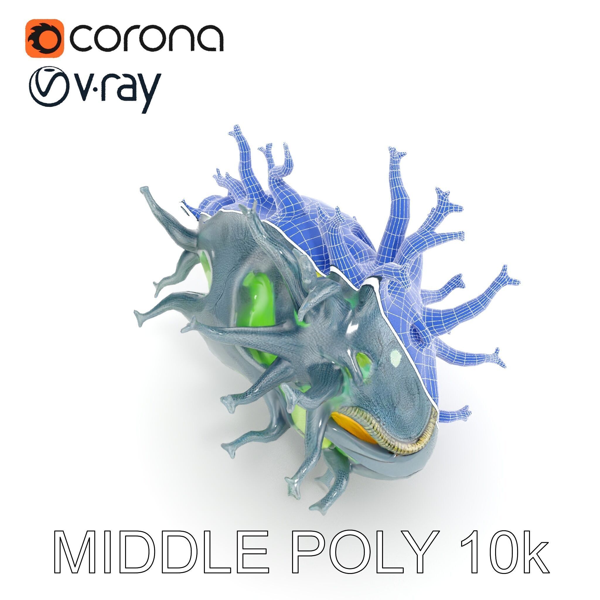 Fantastical Alien Creature Model Pack Low-poly 3D model_6