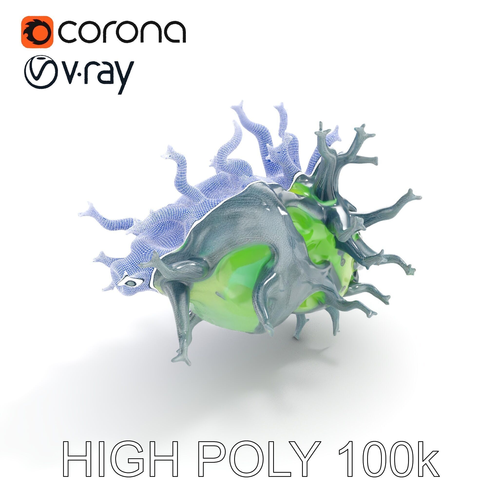 Fantastical Alien Creature Model Pack Low-poly 3D model_11