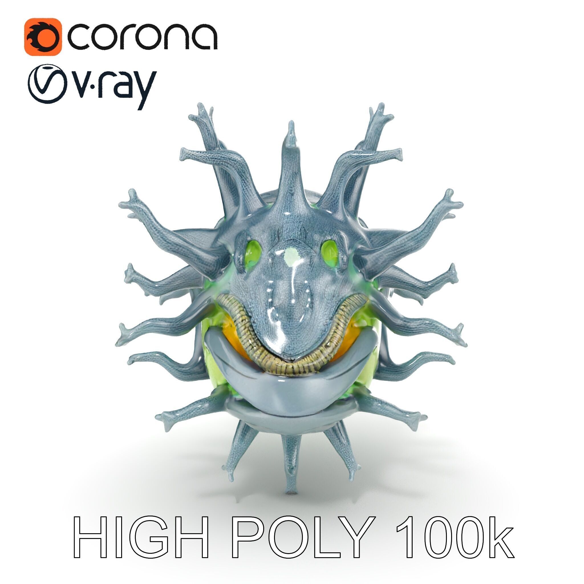 Fantastical Alien Creature Model Pack Low-poly 3D model_8