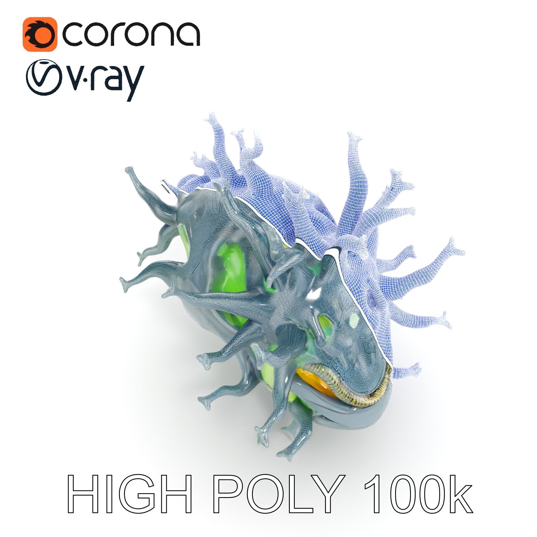 Fantastical Alien Creature Model Pack Low-poly 3D model_34