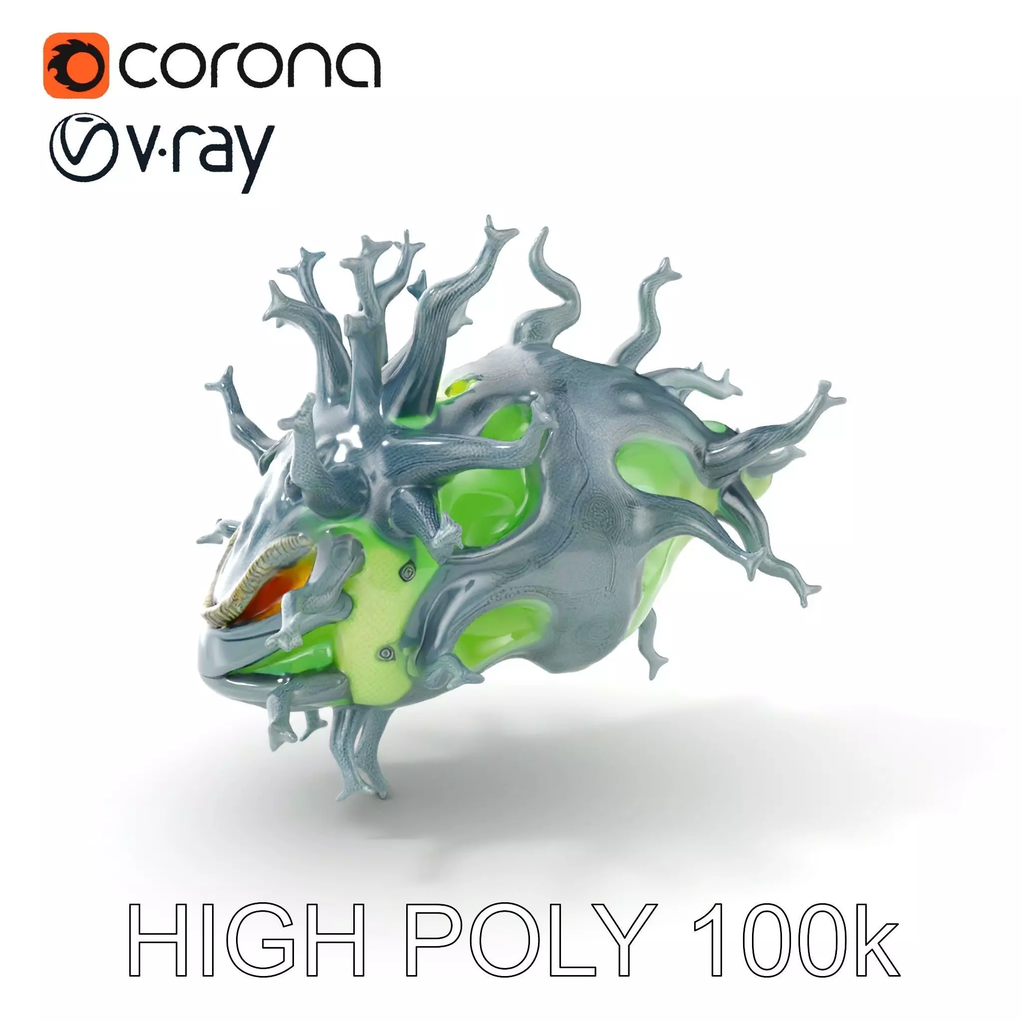Fantastical Alien Creature Model Pack Low-poly 3D model_0