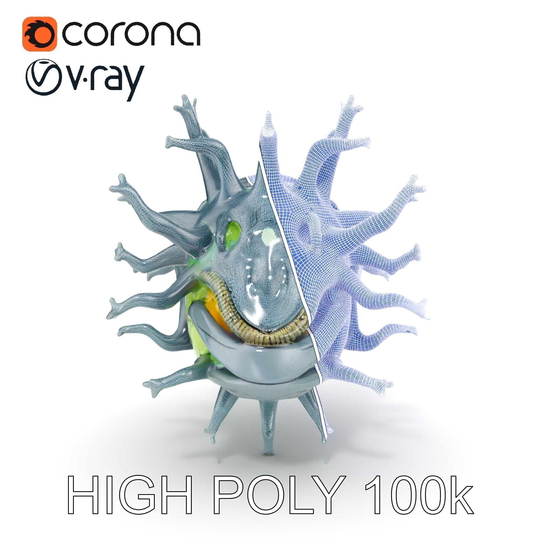 Fantastical Alien Creature Model Pack Low-poly 3D model_31