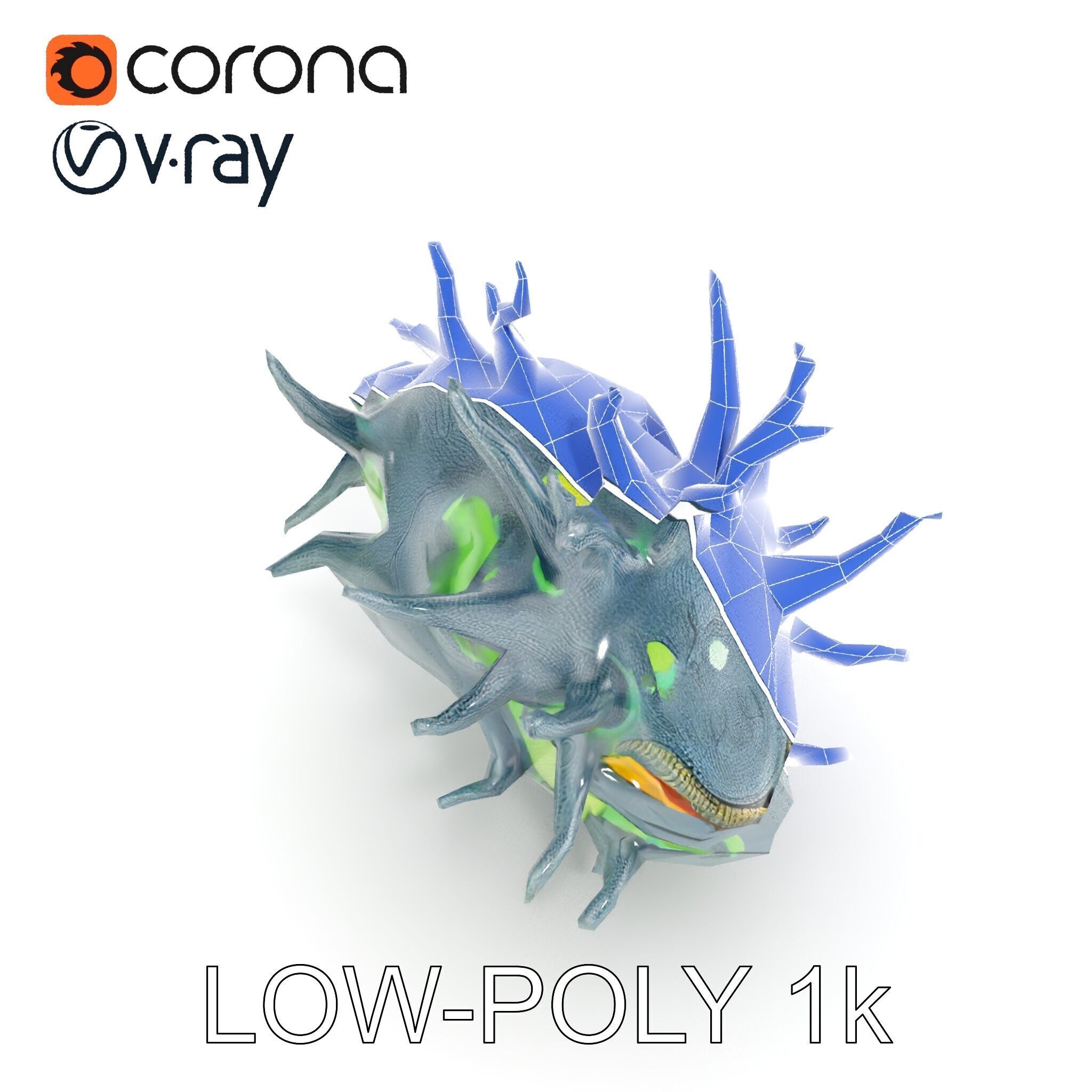 Fantastical Alien Creature Model Pack Low-poly 3D model_15